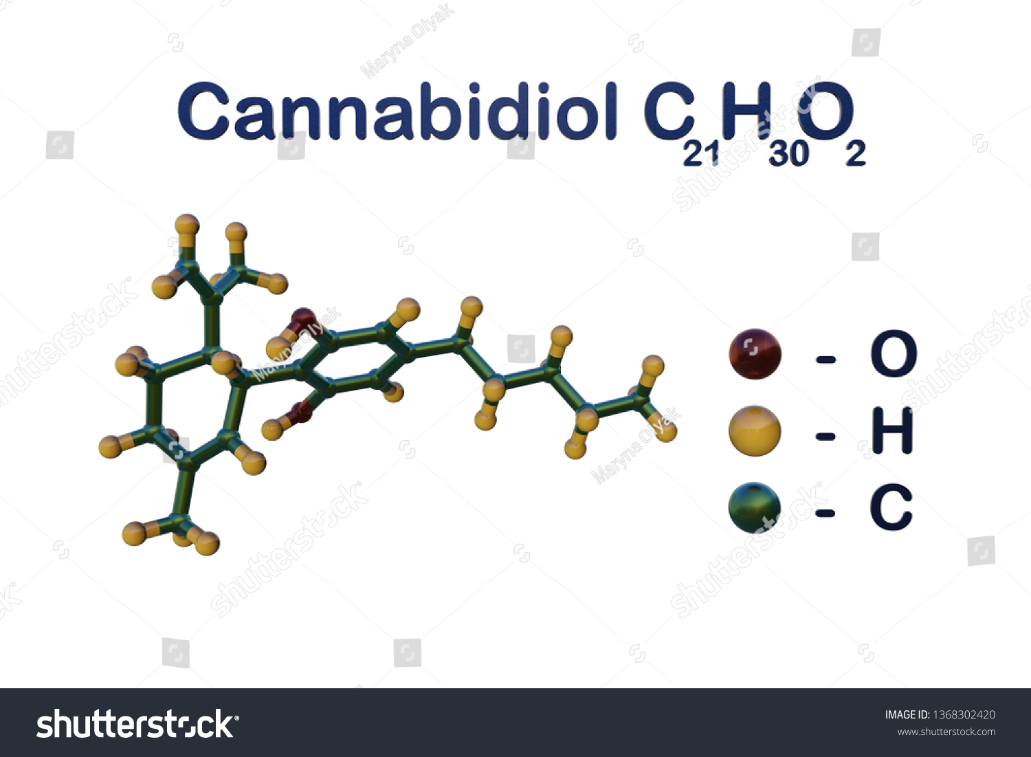 Structural Chemical Formula Molecular Model Cannabidiol: ภาพประกอบสต็อก ...