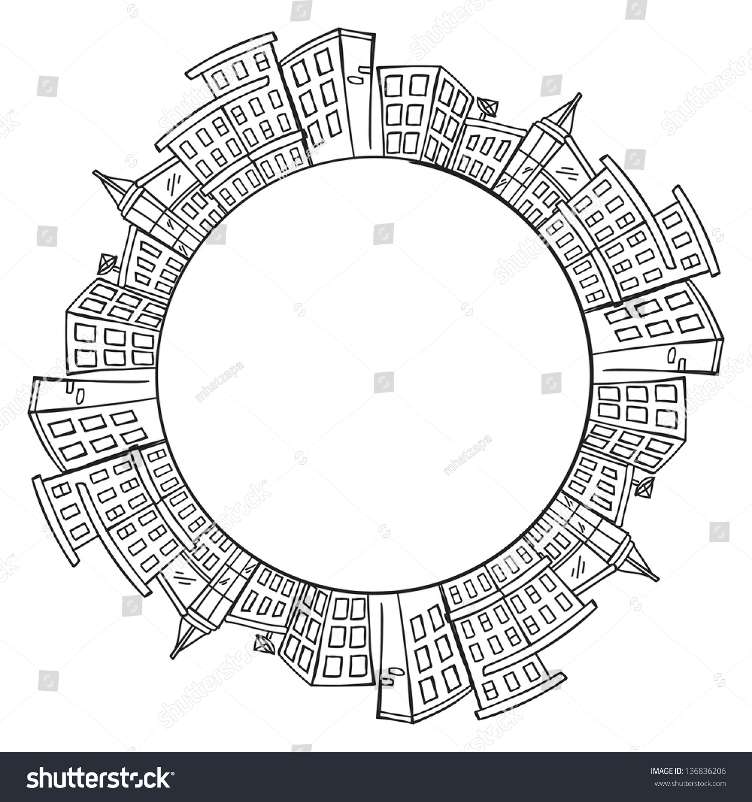 City Skylines Copy Space Stock Vector (Royalty Free) 136836206 ...