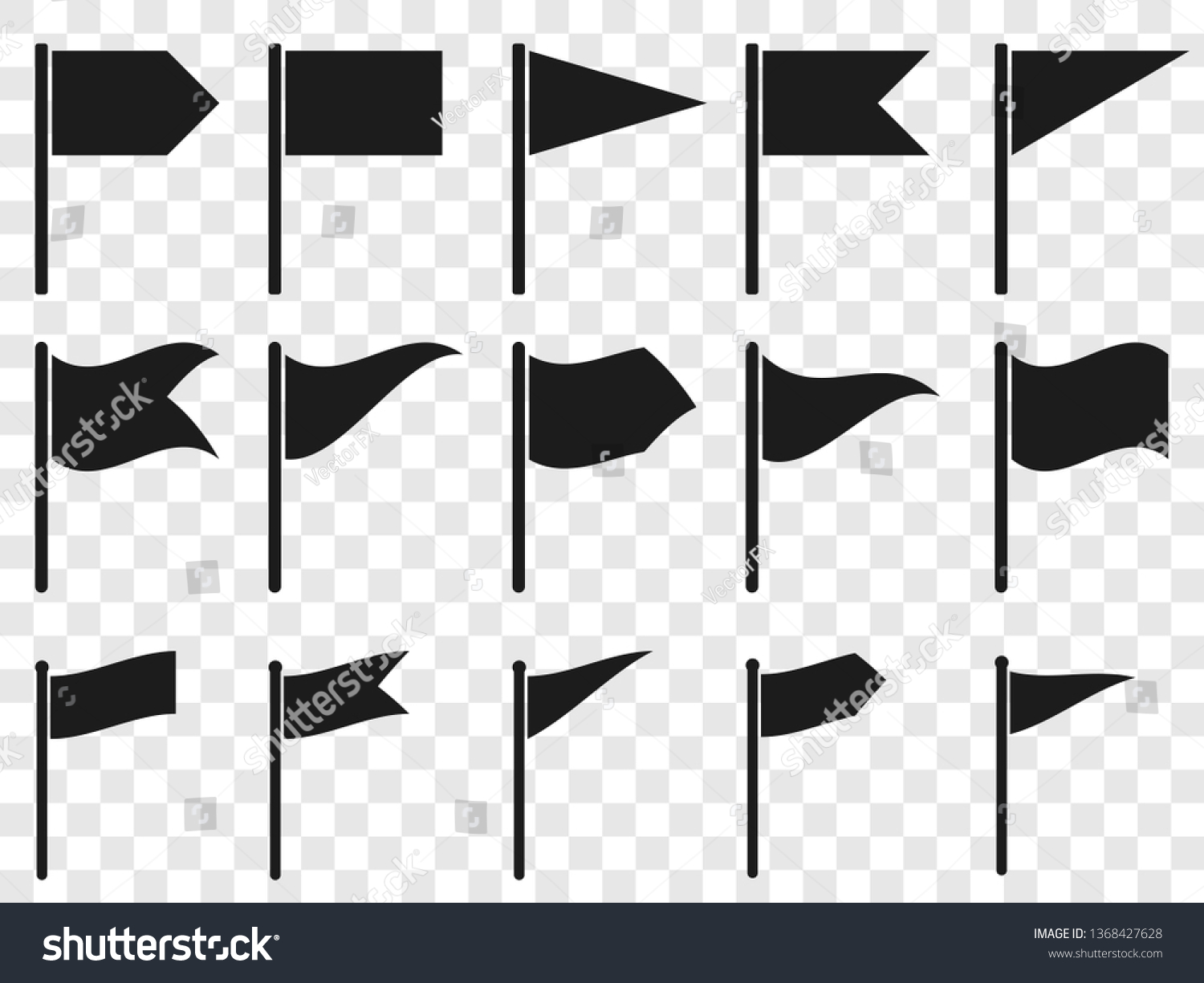 Flags Icons Set Vector Symbols Pointers Stock Vector (Royalty Free ...