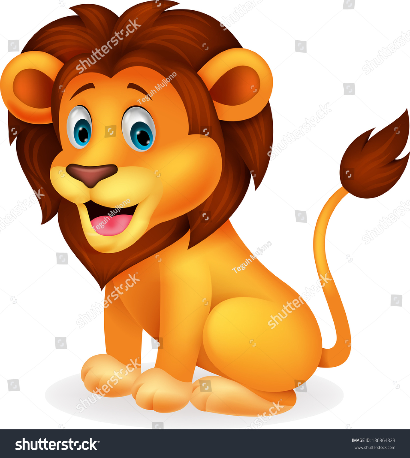 Cute Lion Cartoon Stock Vector (Royalty Free) 136864823 | Shutterstock