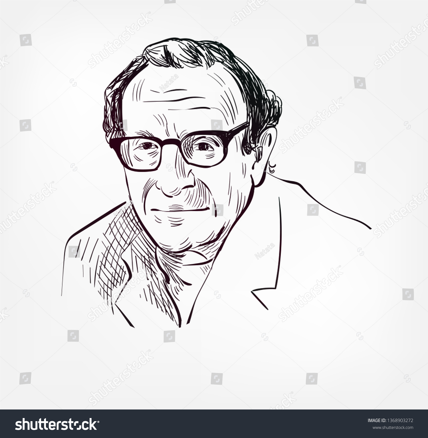 Eric Berne Vector Sketch Portrait: vector de stock (libre de regalías ...