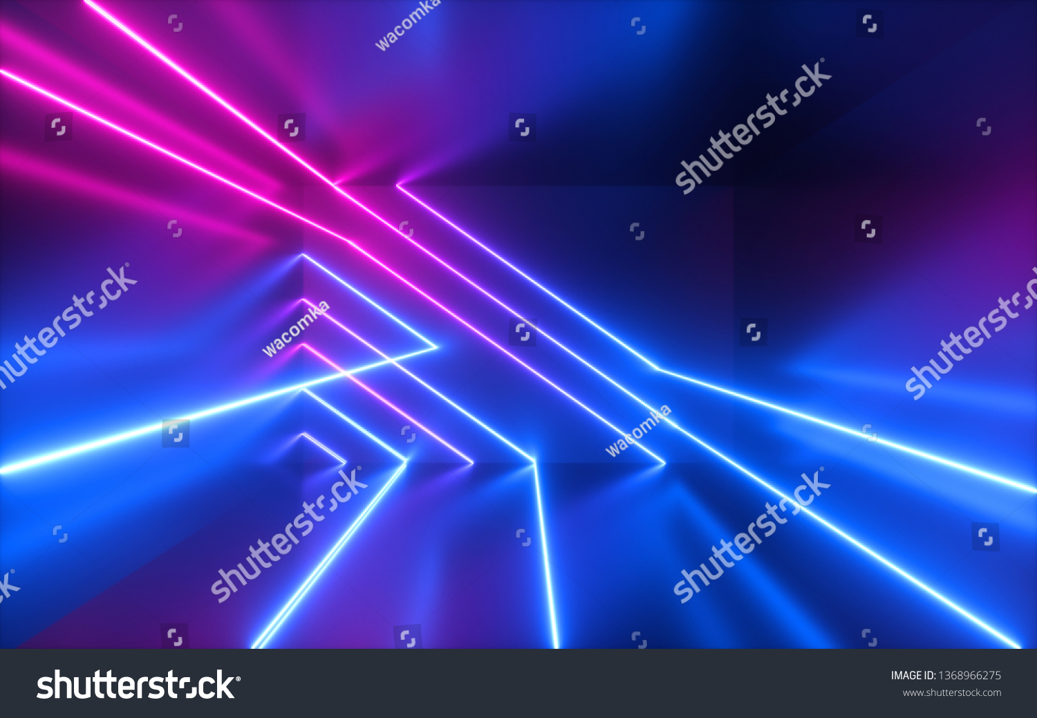 3d Render Pink Blue Neon Lines Stock Illustration 1368966275 | Shutterstock