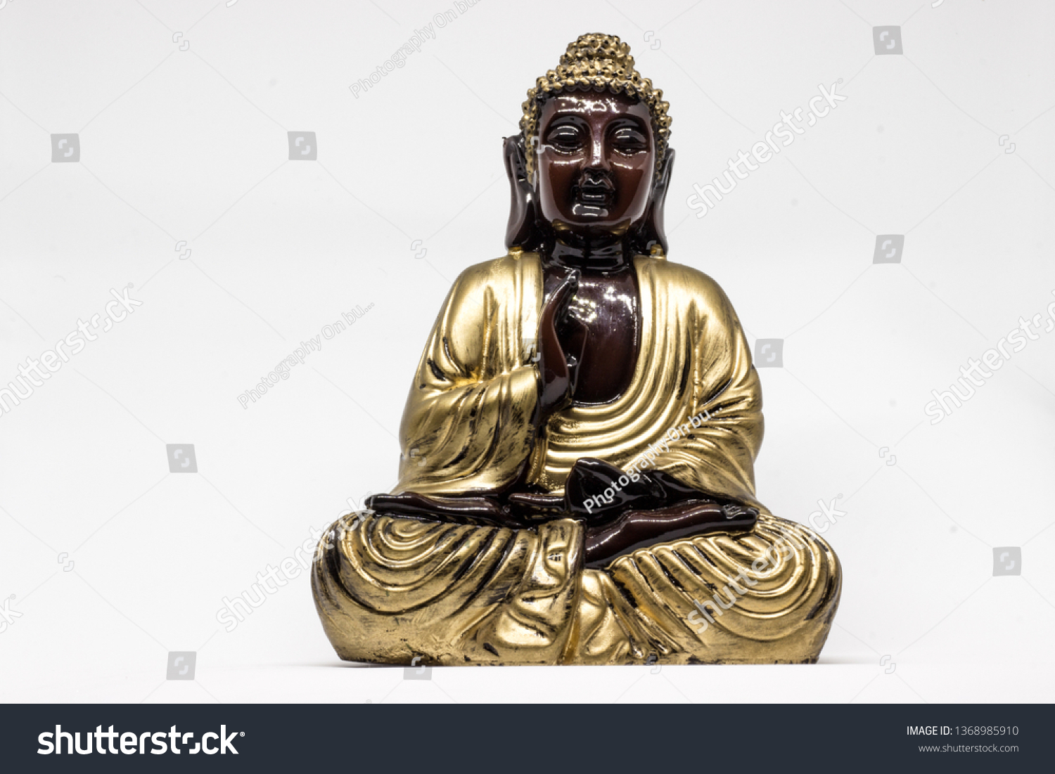 Gautam Buddha Idol On Isolated White Stock Photo 1368985910 | Shutterstock