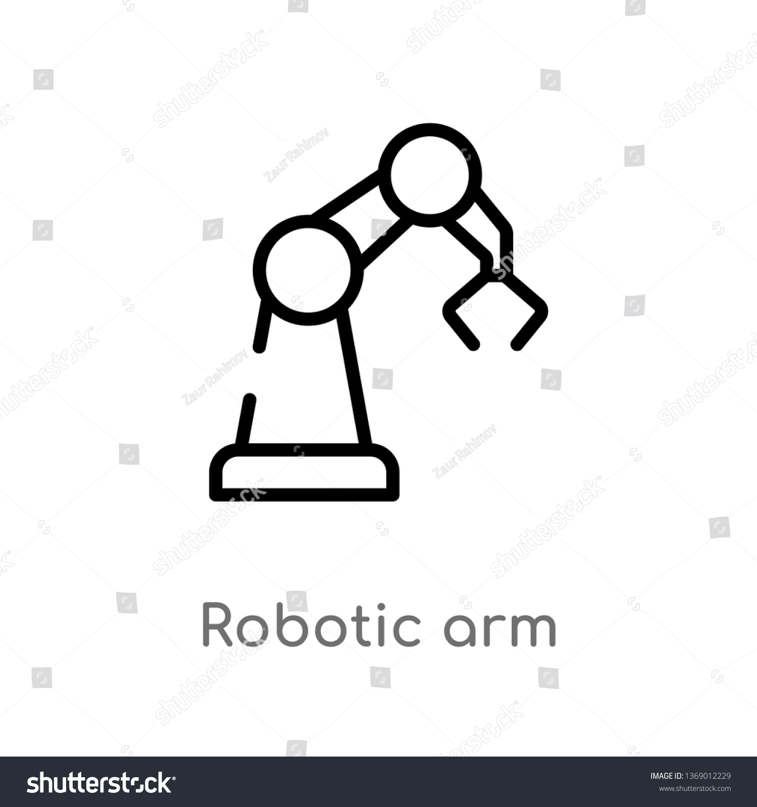 Robotic Arm Vector Line Icon Simple Stock Vector (Royalty Free ...