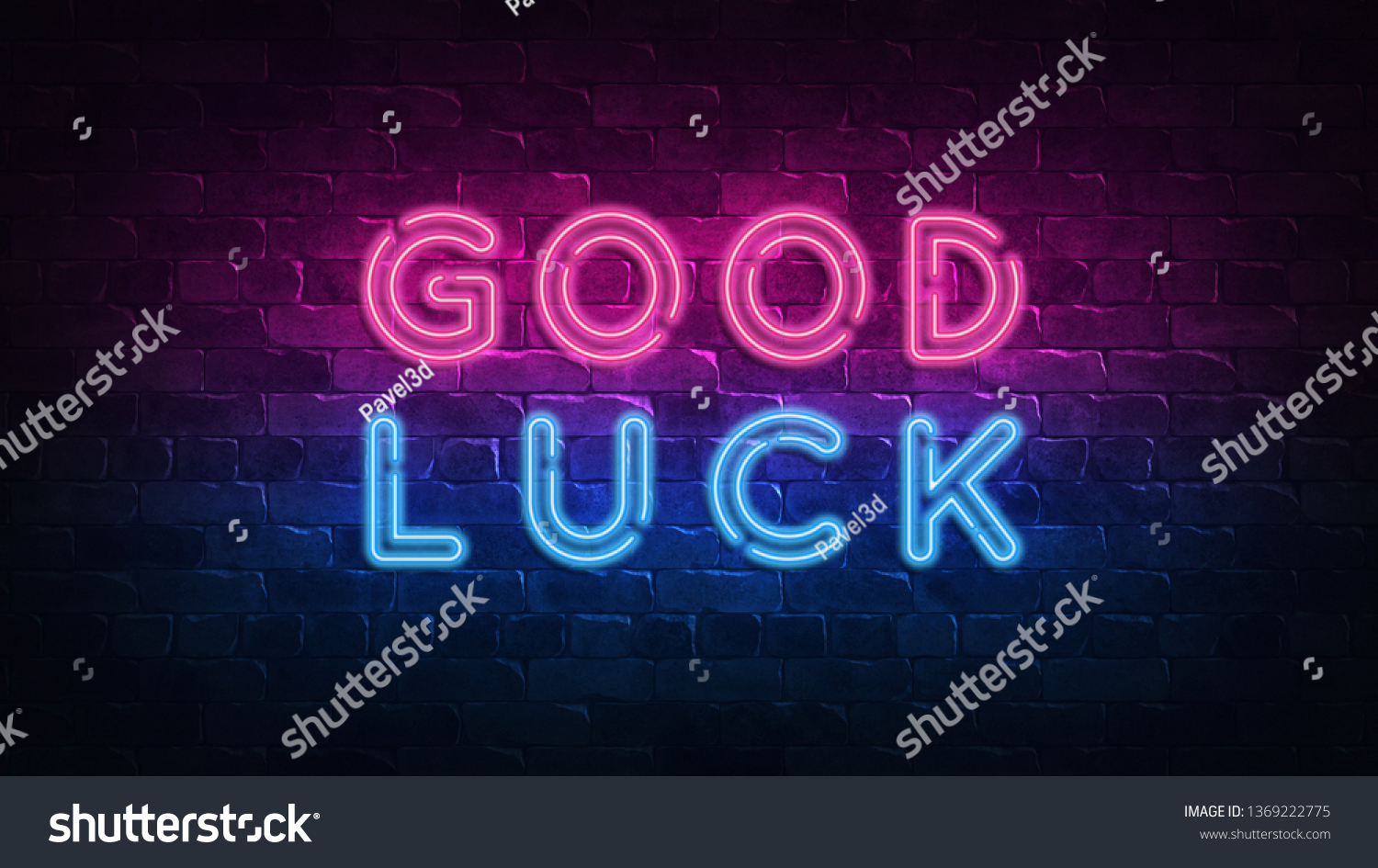 Good Luck Neon Sign Great Design Stock Illustration 1369222775 ...