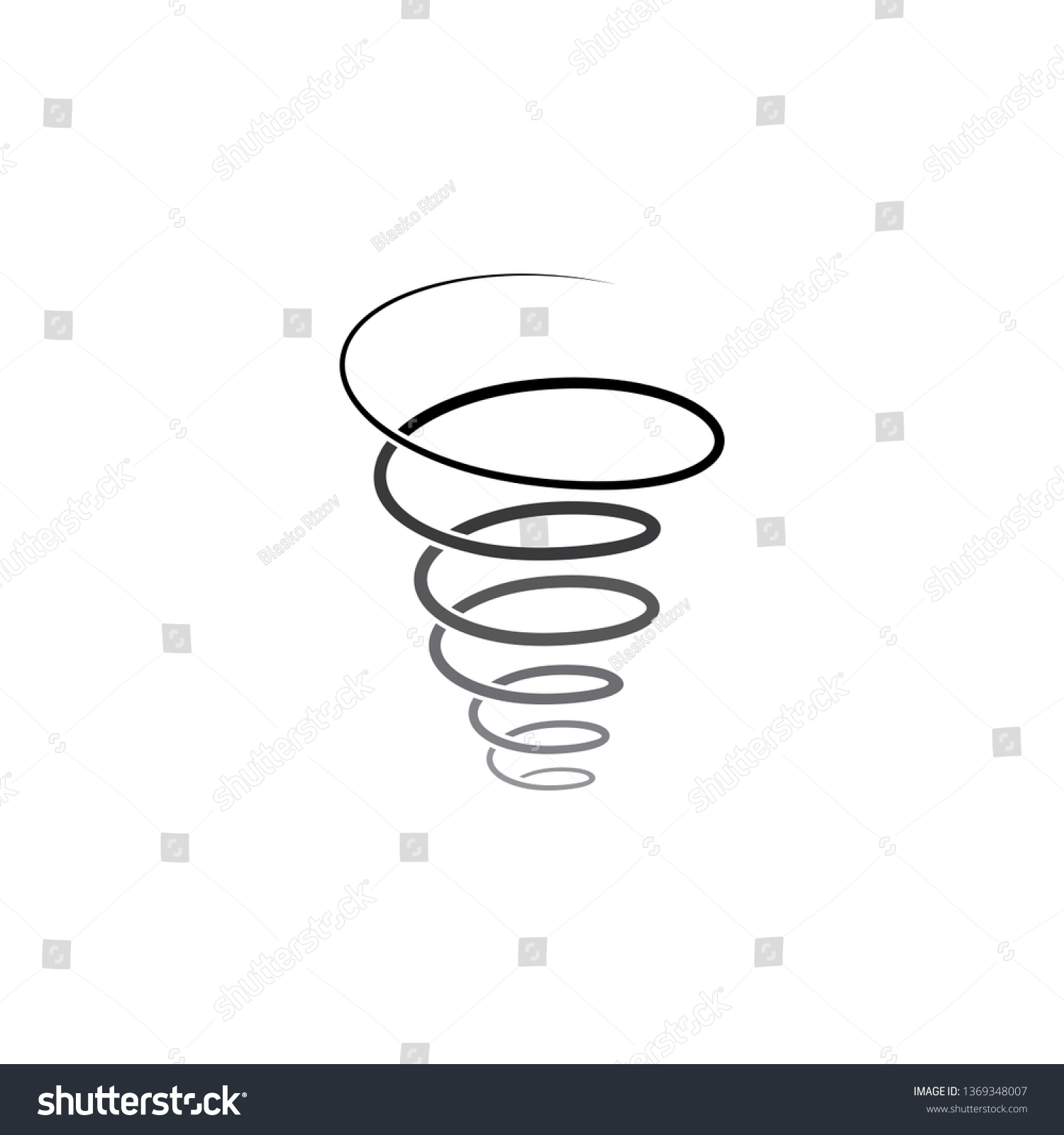 Spiral Line Tornado Twister Logo Icon Stock Vector Royalty Free