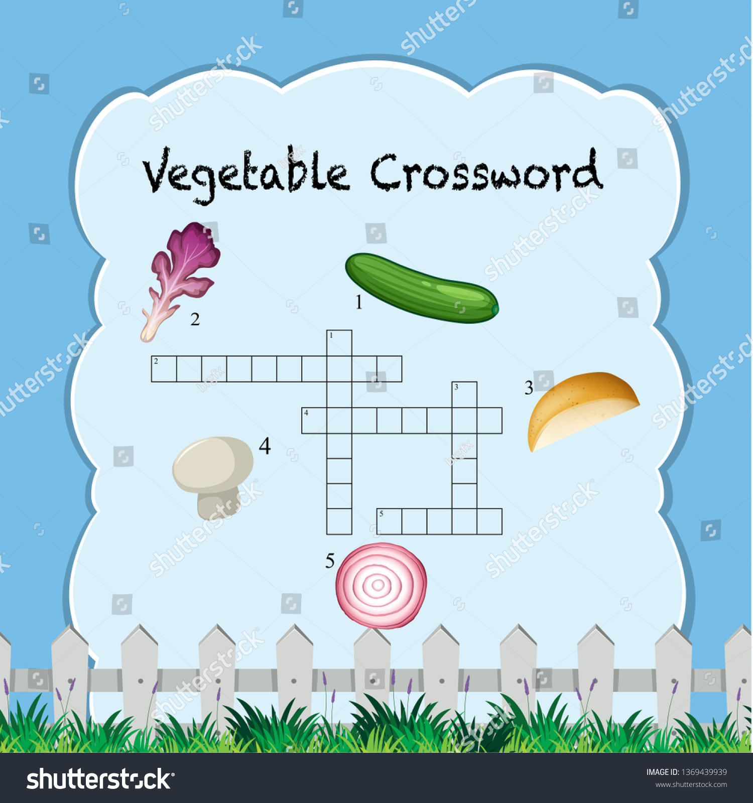 Vegetable Crossword Template Illustration Stock Vector (Royalty Free ...