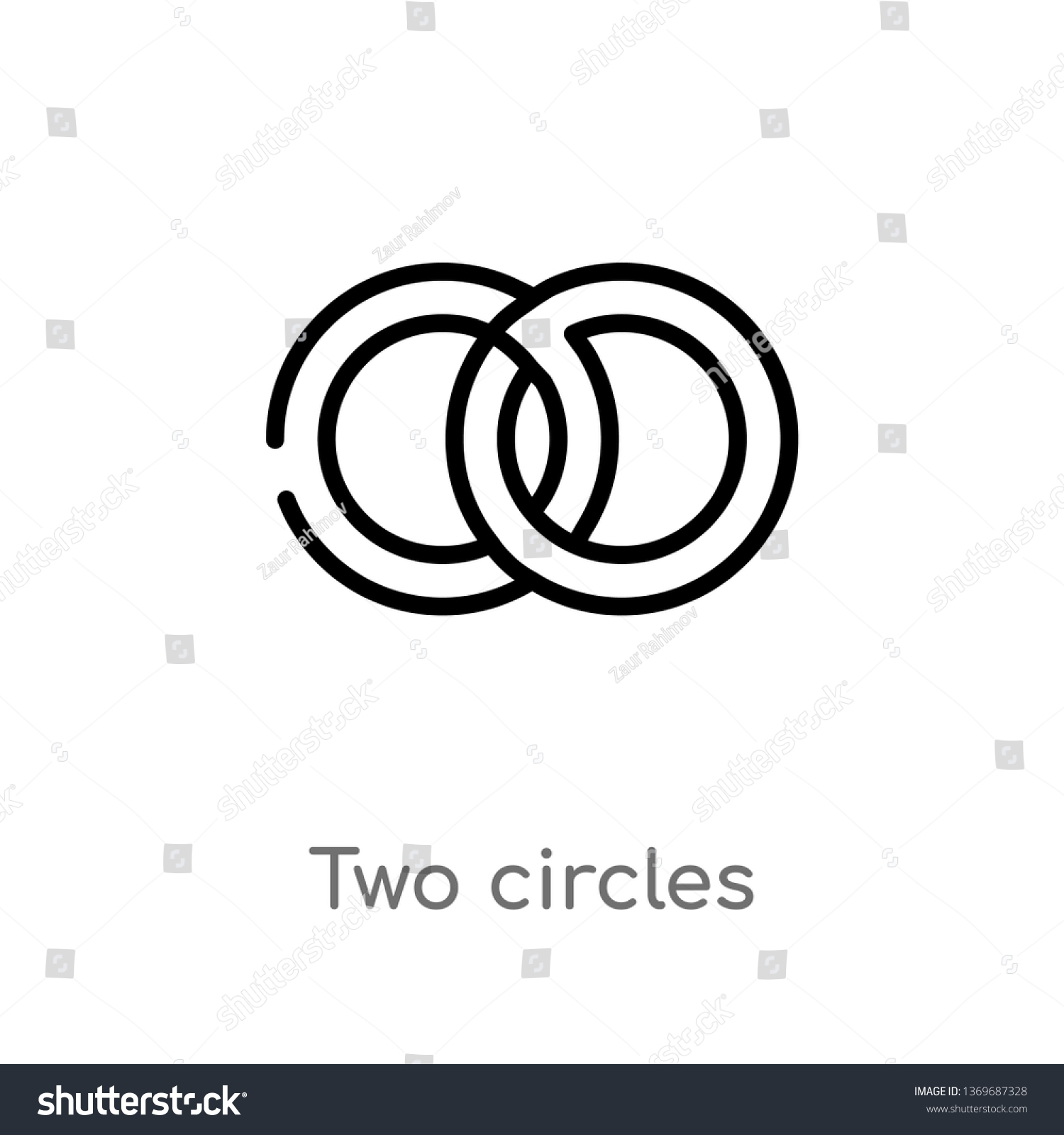 Two Circles Vector Line Icon Simple Stock Vector (Royalty Free ...