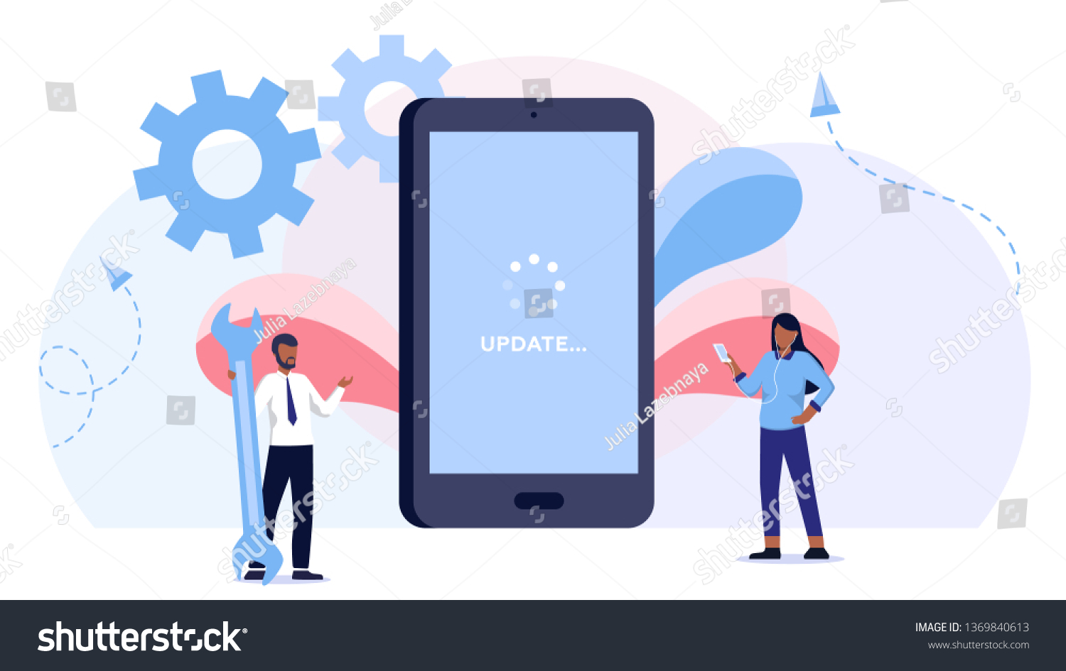 System Update Vector Illustration Concept People Stock Vector (royalty 