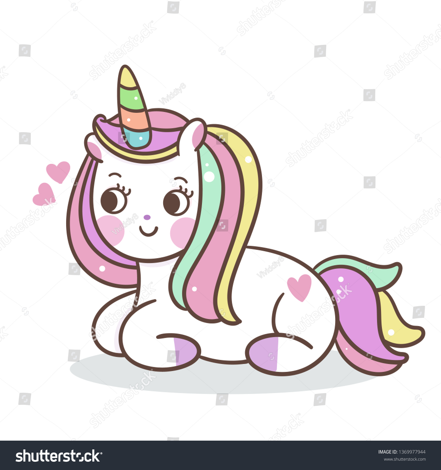 Cute Unicorn Vector Sit Baby Animal Stock Vector (Royalty Free ...