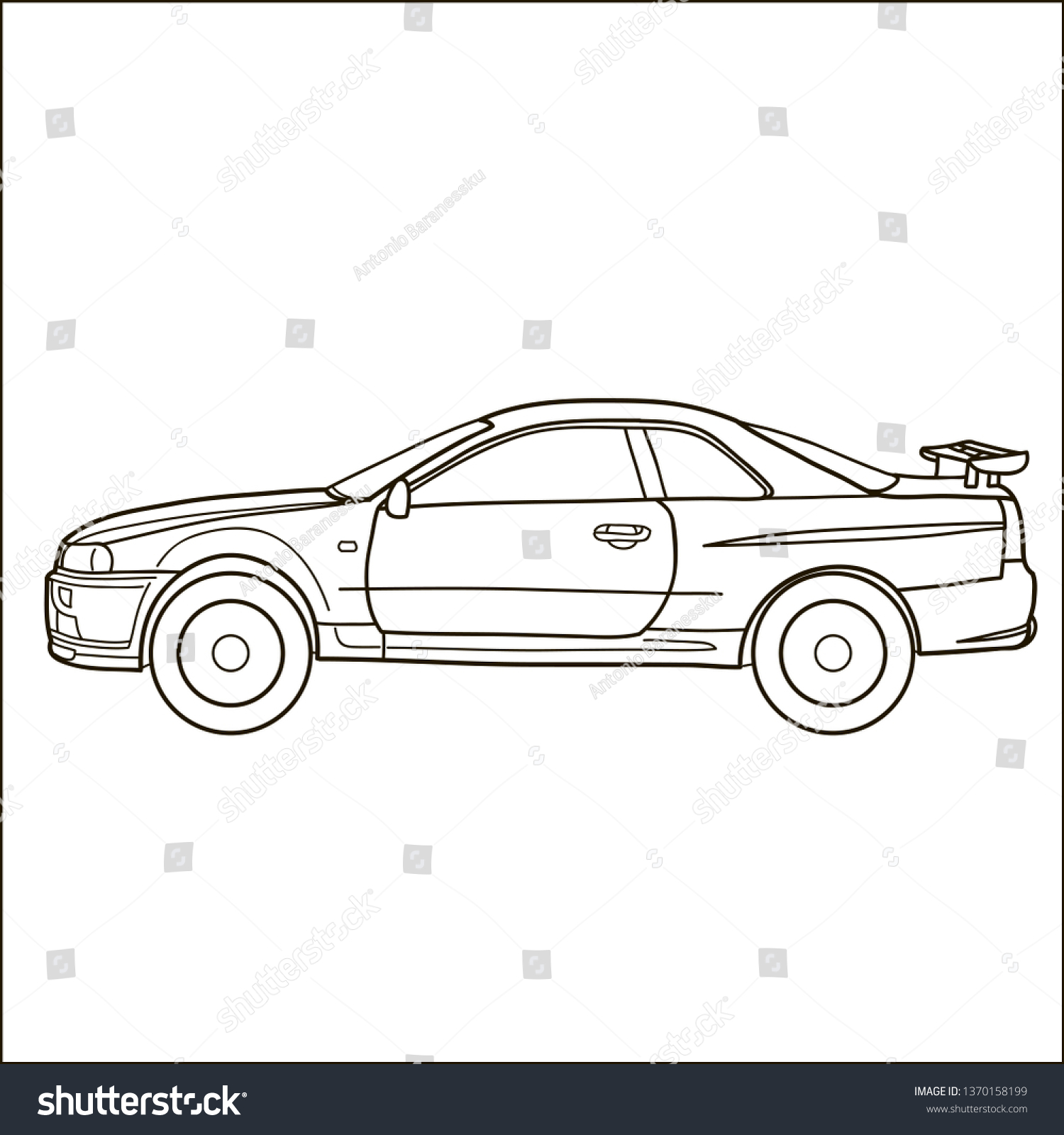 Sport Car Vector Doodle Illustration Stock Vector (Royalty Free ...