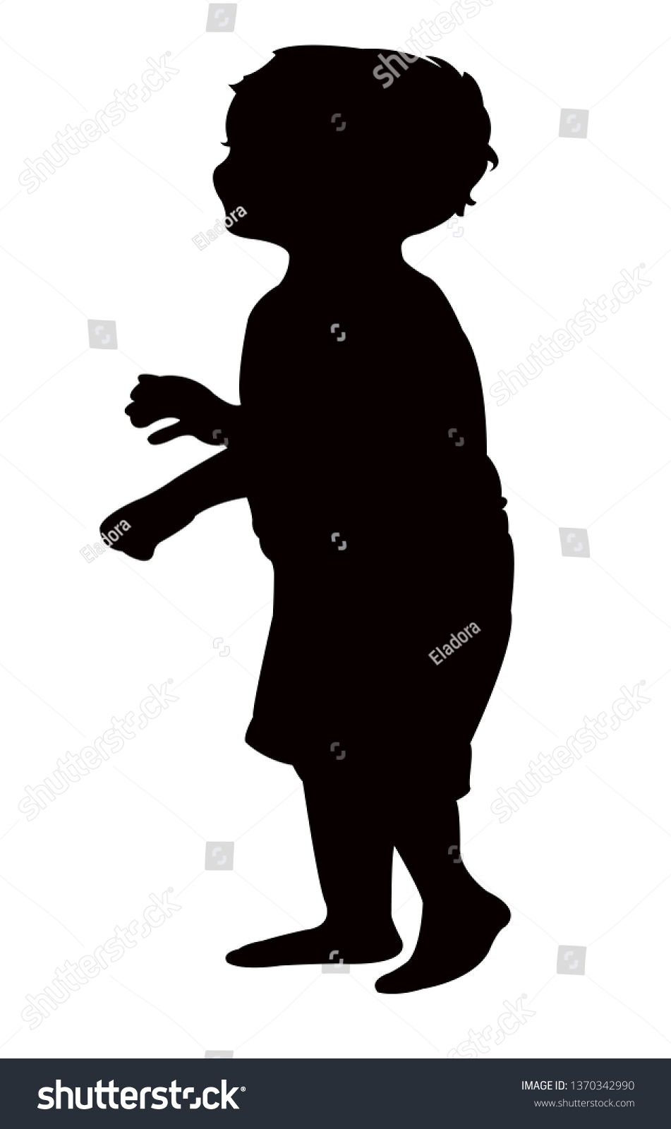 Baby Boy Walking Silhouette Vector Stock Vector (Royalty Free ...