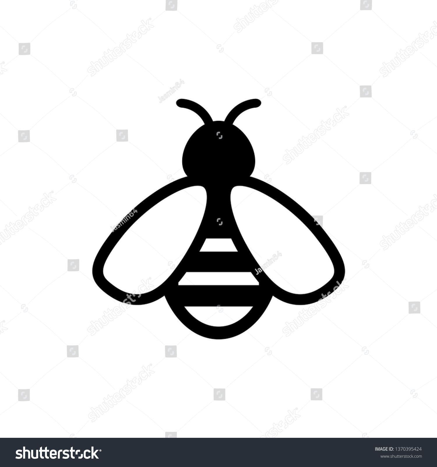 Bee Icon Symbol Silhouette Honey Bee Stock Vector (Royalty Free ...