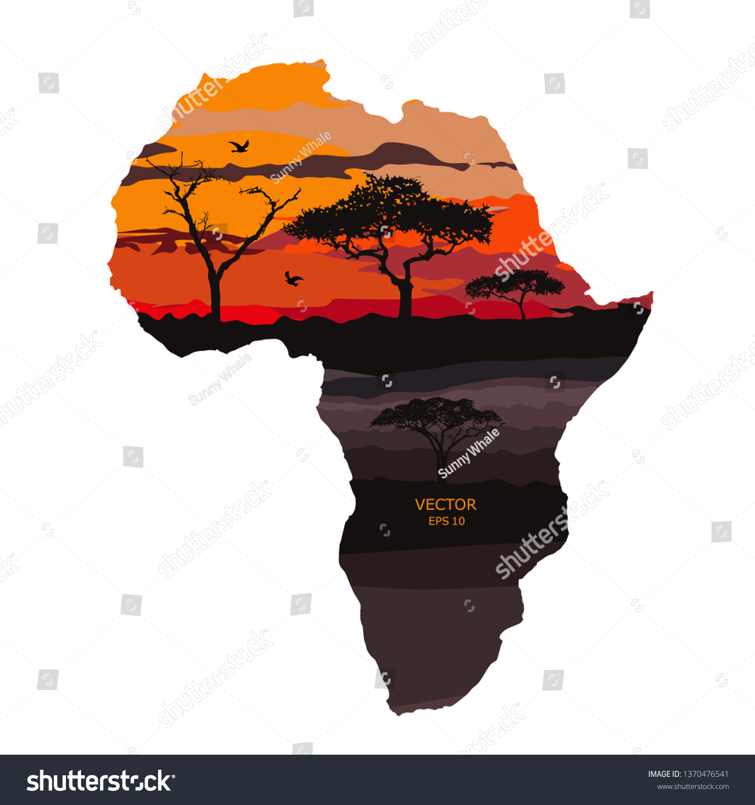 Textured Vector Map Africa Handdrawn Ethno Stock Vector (Royalty Free ...