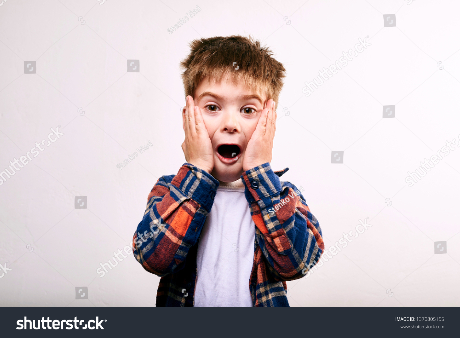 Surprised Boy Listening Something Isolated Stock Photo 1370805155 ...