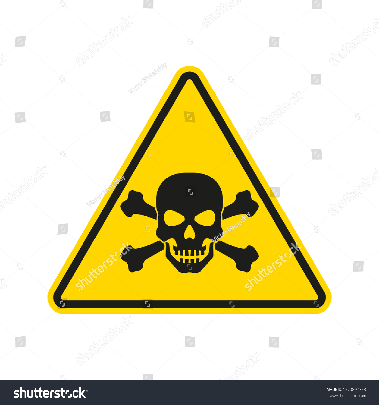 Hazard Warning Sign Skull Bones Toxic Stock Vector (Royalty Free ...