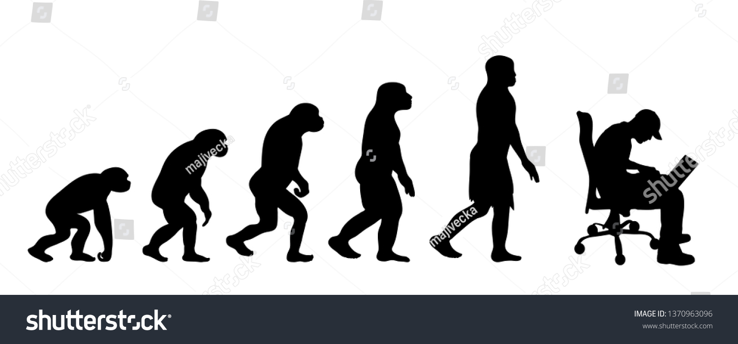 Painted Theory Evolution Man Vector Silhouette Stock Vector (Royalty ...