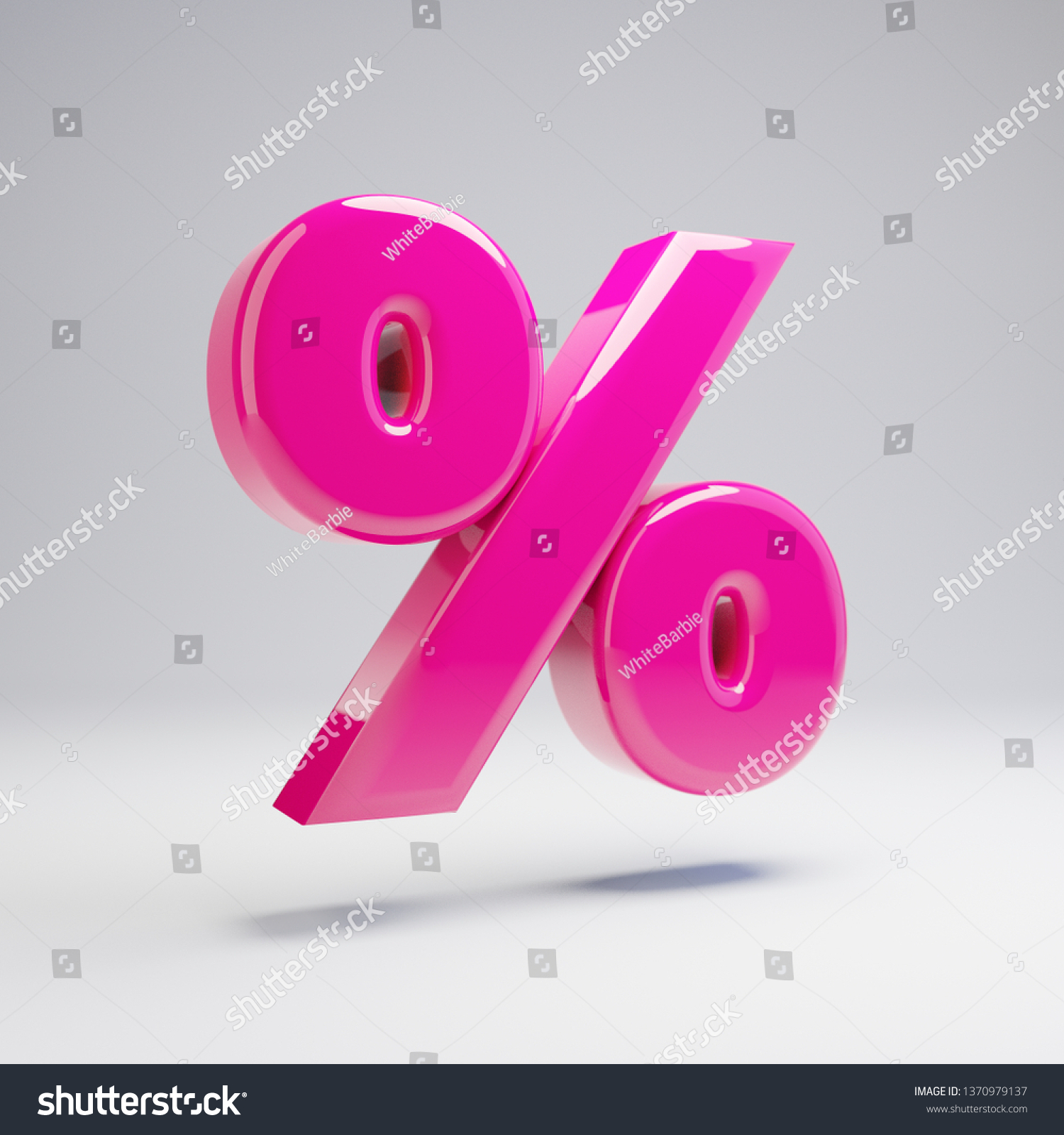 Volumetric Glossy Pink Percent Symbol Isolated Stock Illustration ...