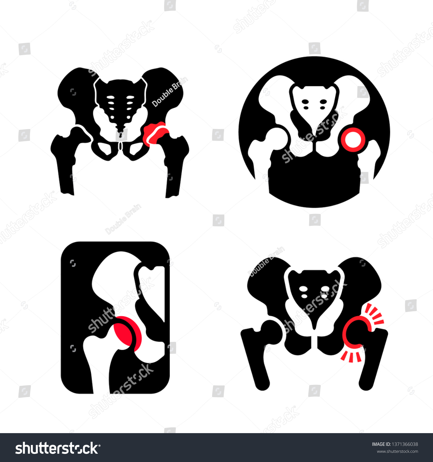 Hip Osteoarthritis Icon Flat Style Black Stock Vector Royalty Free 1371366038 Shutterstock