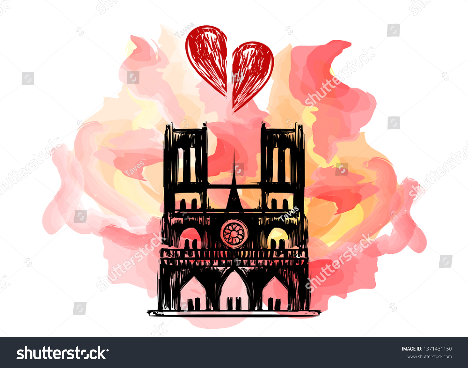 Notre Dame De Paris On Fire Stock Vector Royalty Free 1371431150 Shutterstock 2265