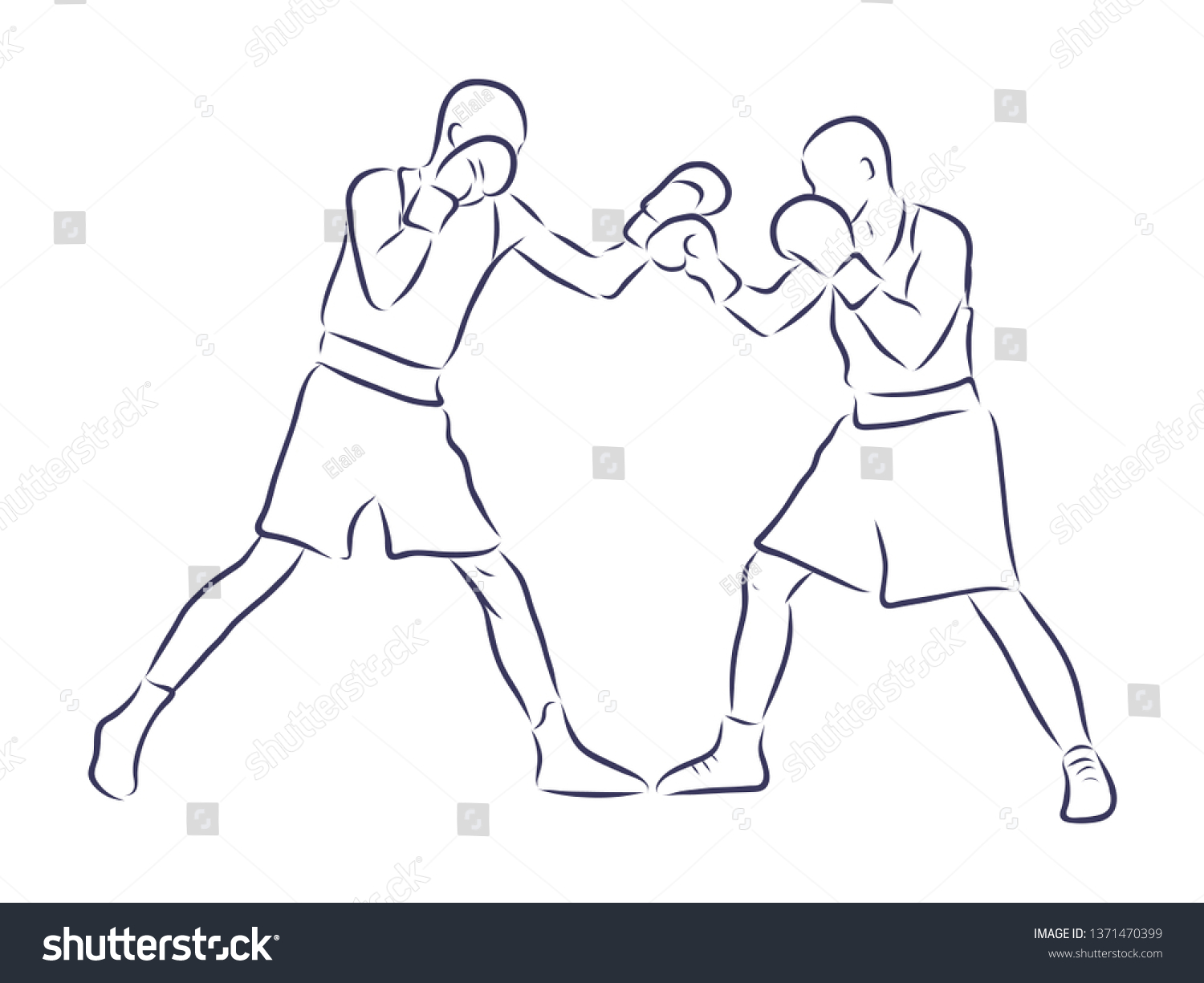 Boxing Contour Vector Illustration Stock Vector (Royalty Free ...