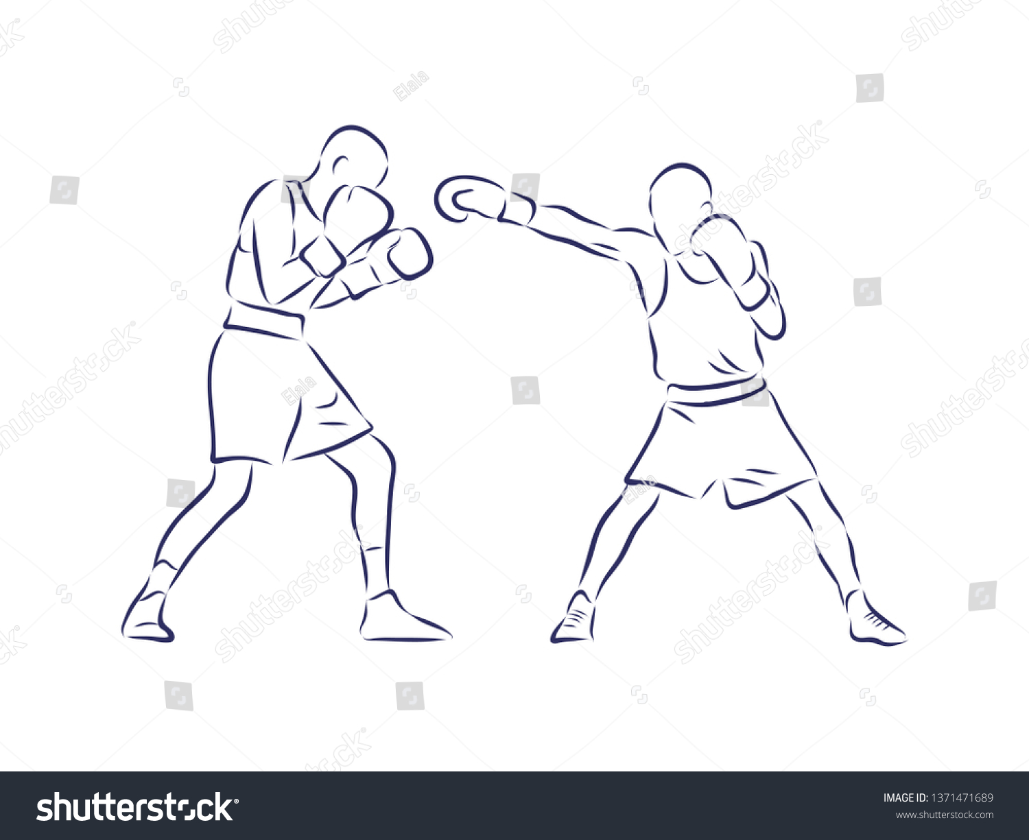 Boxing Contour Vector Illustration Stock Vector (Royalty Free ...