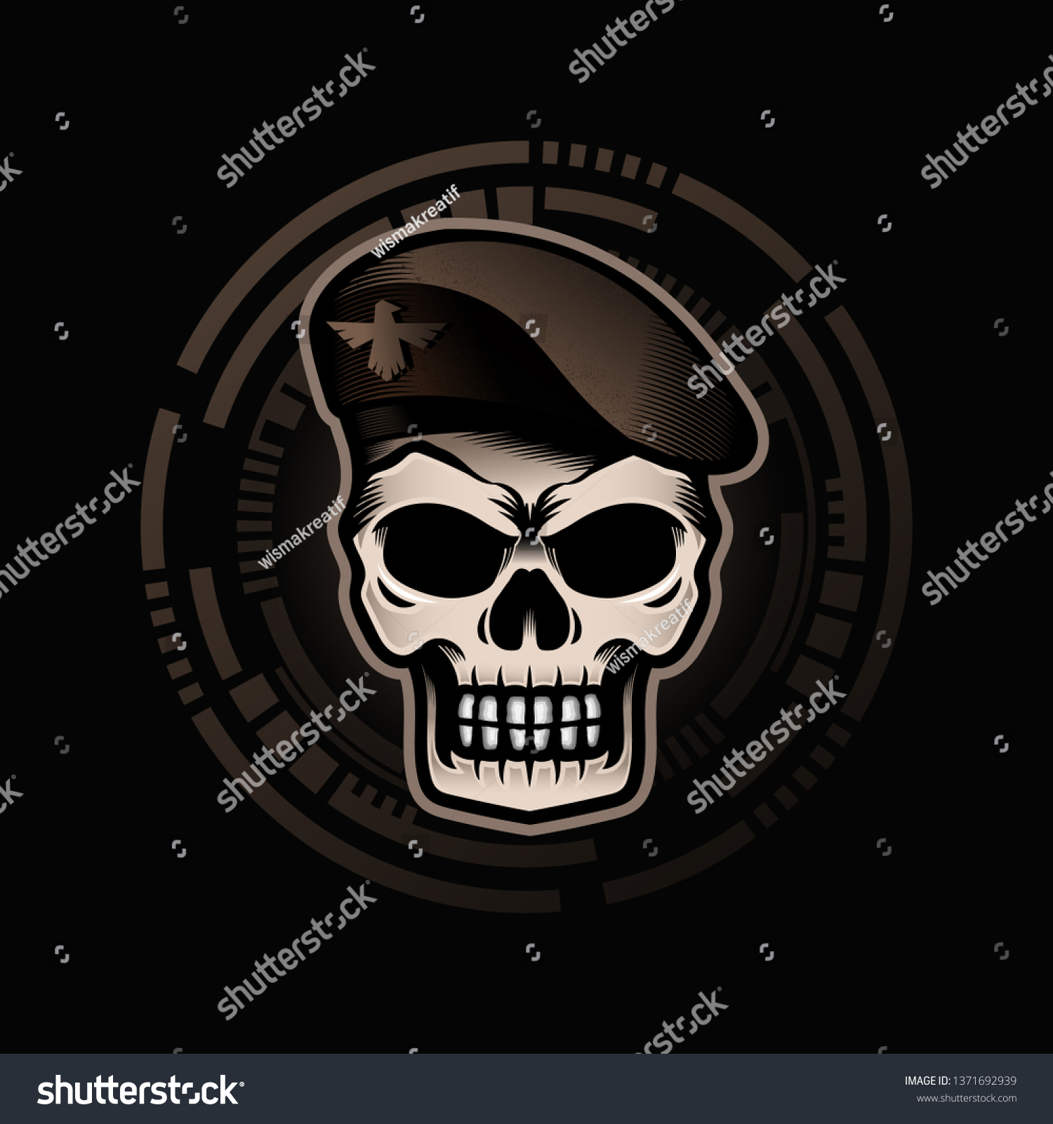 Skull Wearing Beret Still Looks Dashing Stock Vector (Royalty Free ...