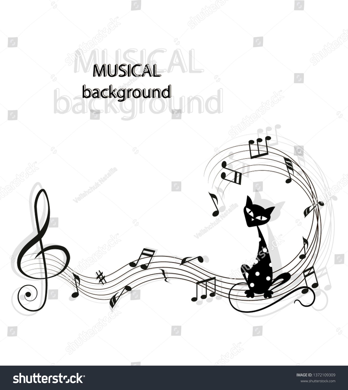 black cartoon music notes