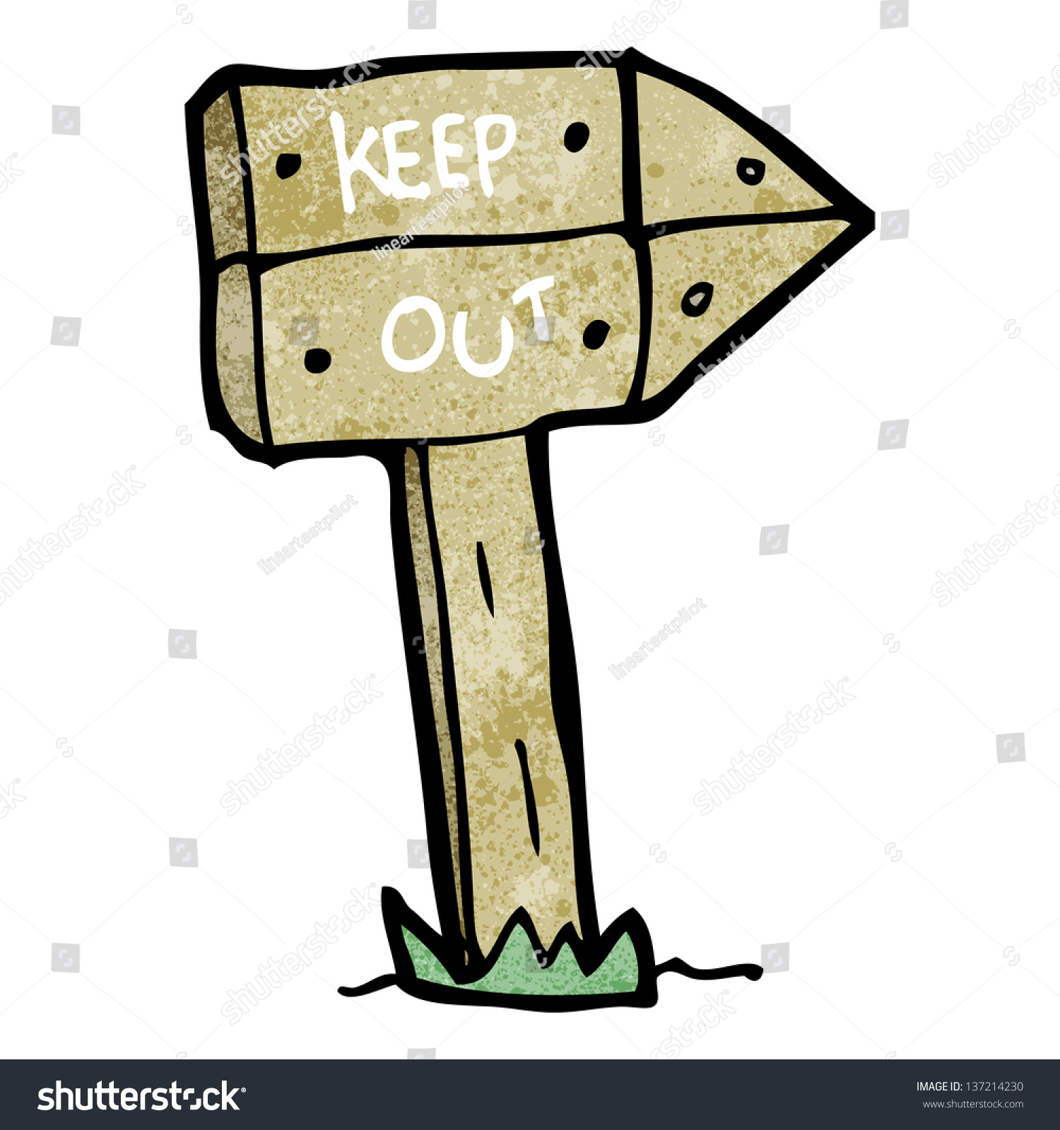 Cartoon Keep Out Sign Stock Illustration 137214230 | Shutterstock