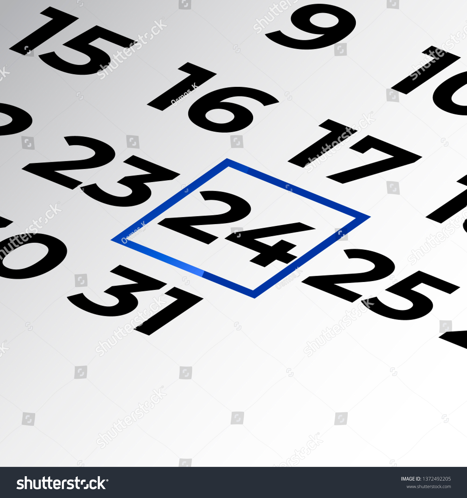 24 Day Calendar Illustration Isometric Calendar Stock Illustration