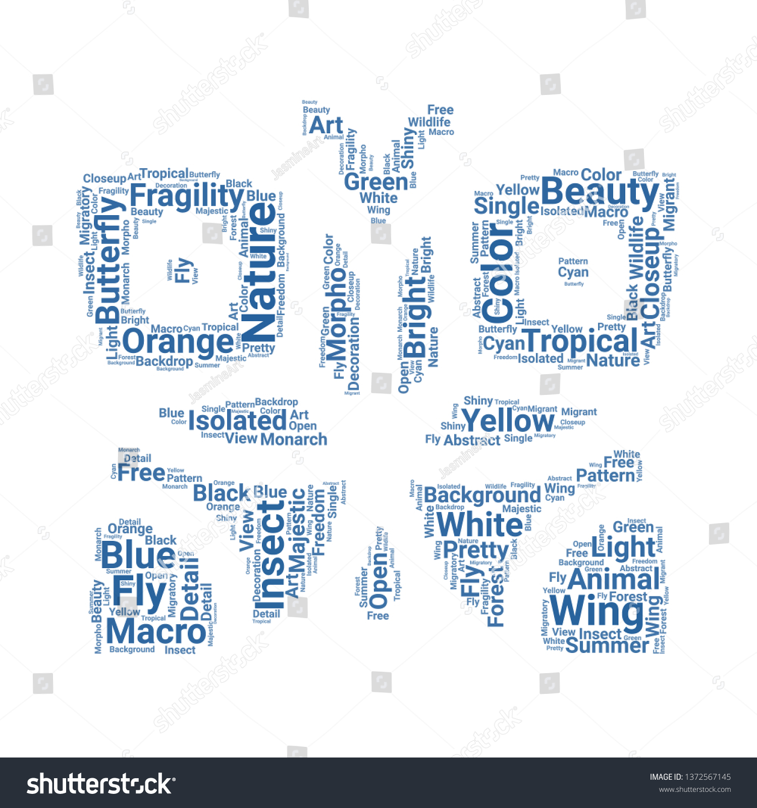 Butterfly Word Cloud Tag Cloud About Stock Vector (Royalty Free ...