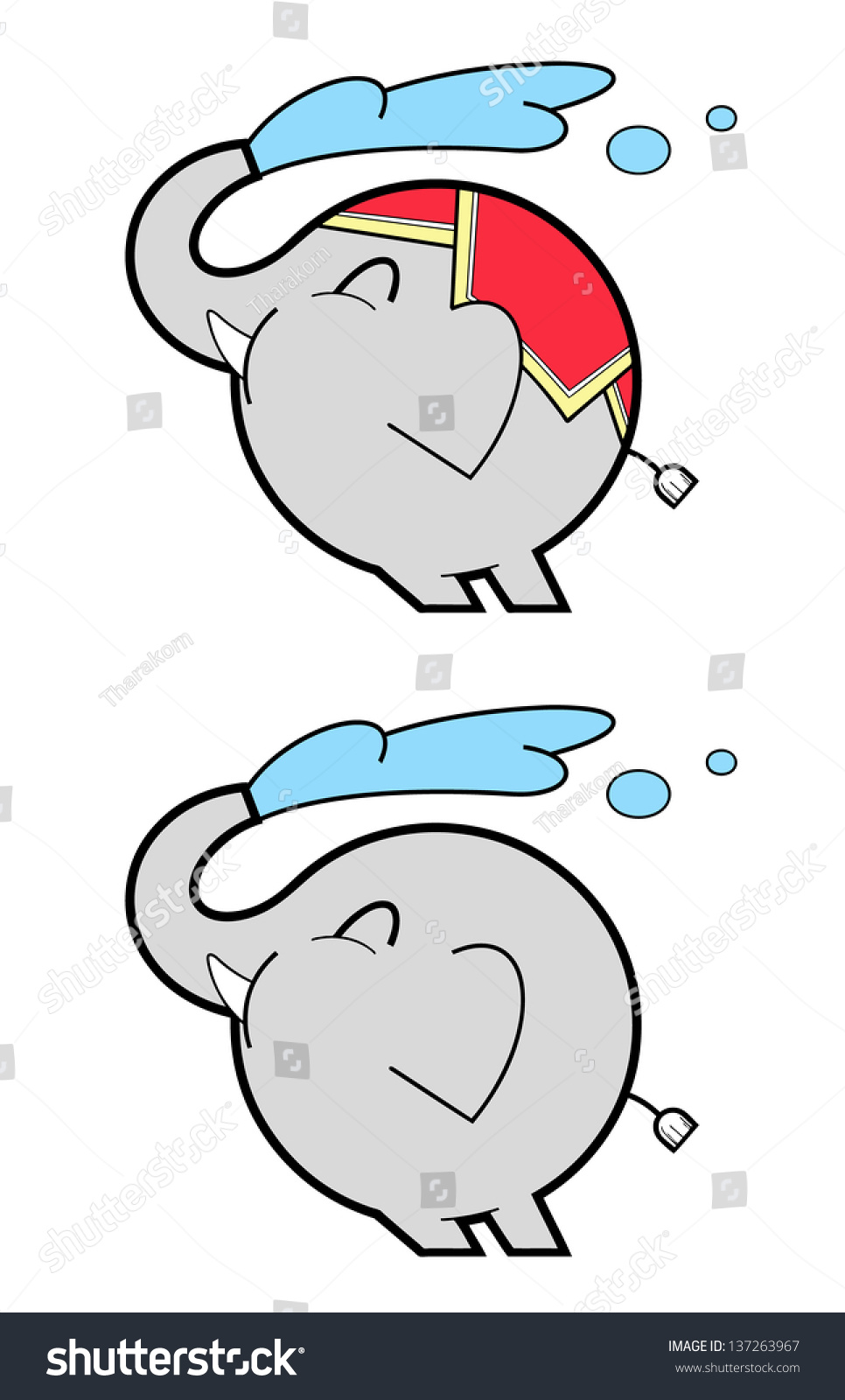 Elephant Squirting Water Cartoon Stock Vector Royalty Free Shutterstock