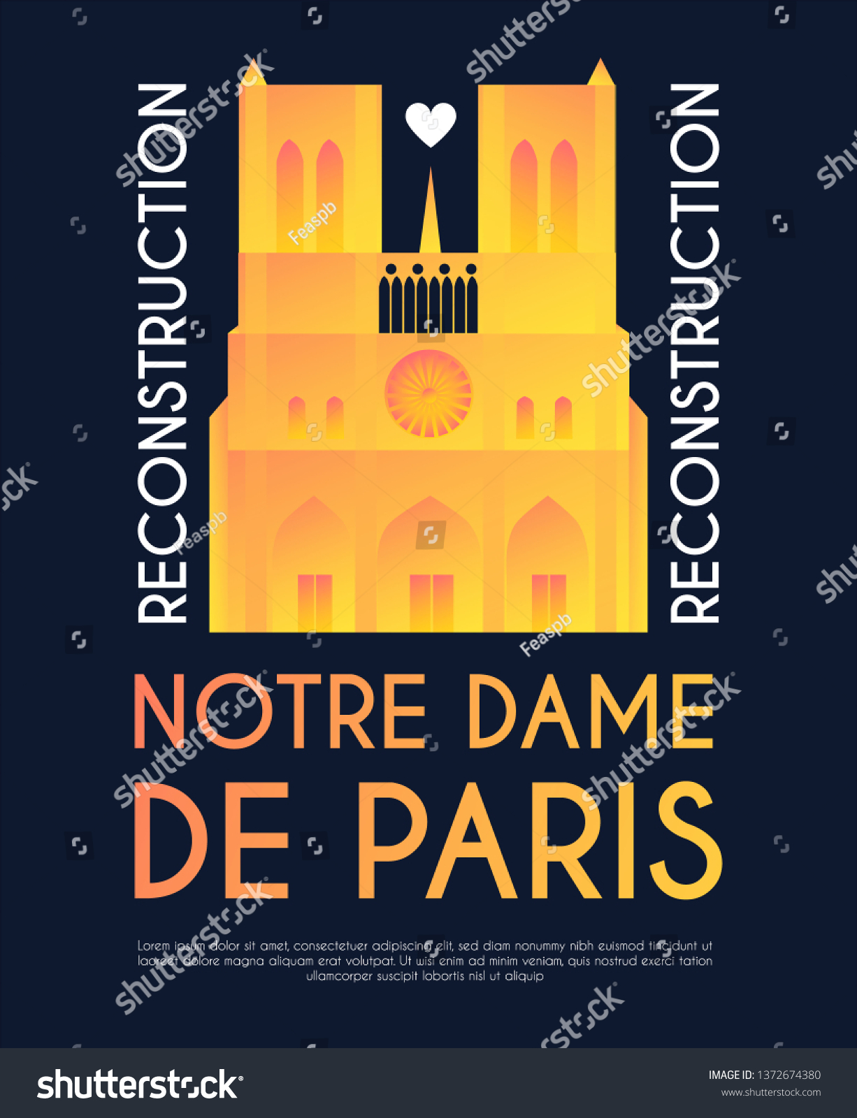 Notre Dame De Paris Reconstruction Design Stock Vector Royalty Free 1372674380 Shutterstock 8389