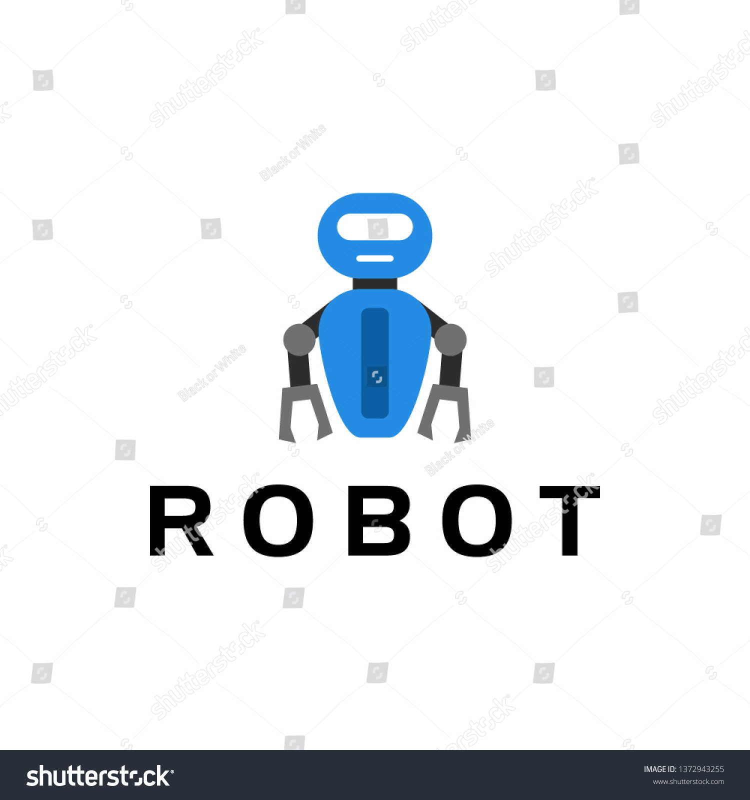 Robot Logo Character Design Stock Vector (Royalty Free) 1372943255 ...