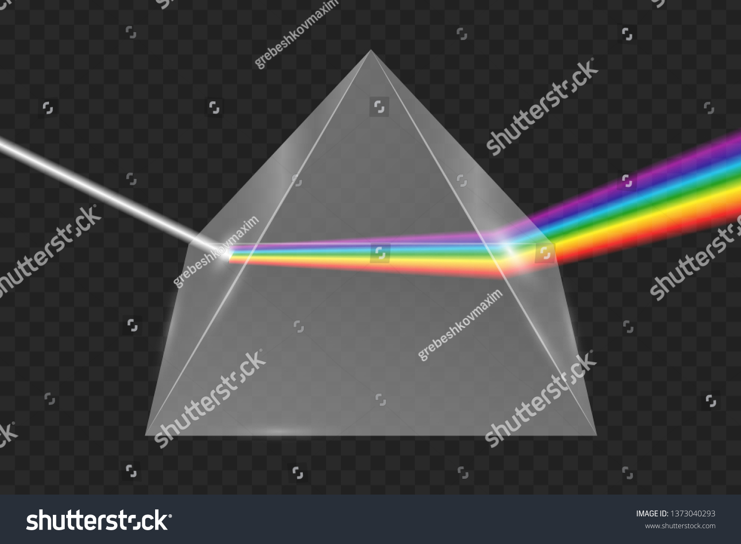 Glass Pyramid Refraction Light Prism Spectrum Stock Vector (Royalty ...