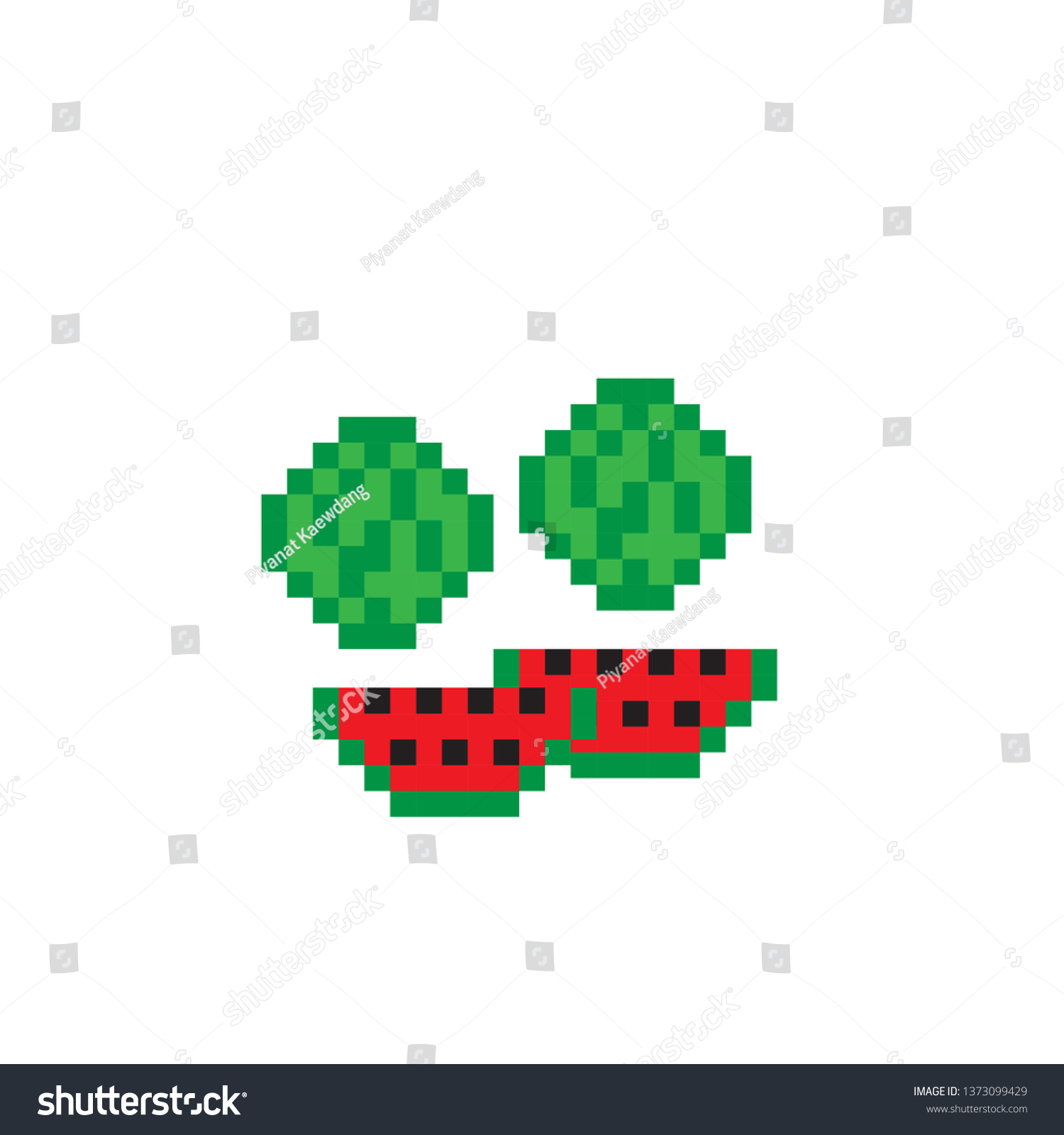 Watermelon Pixel Art Stock Vector Royalty Free 1373099429 Shutterstock