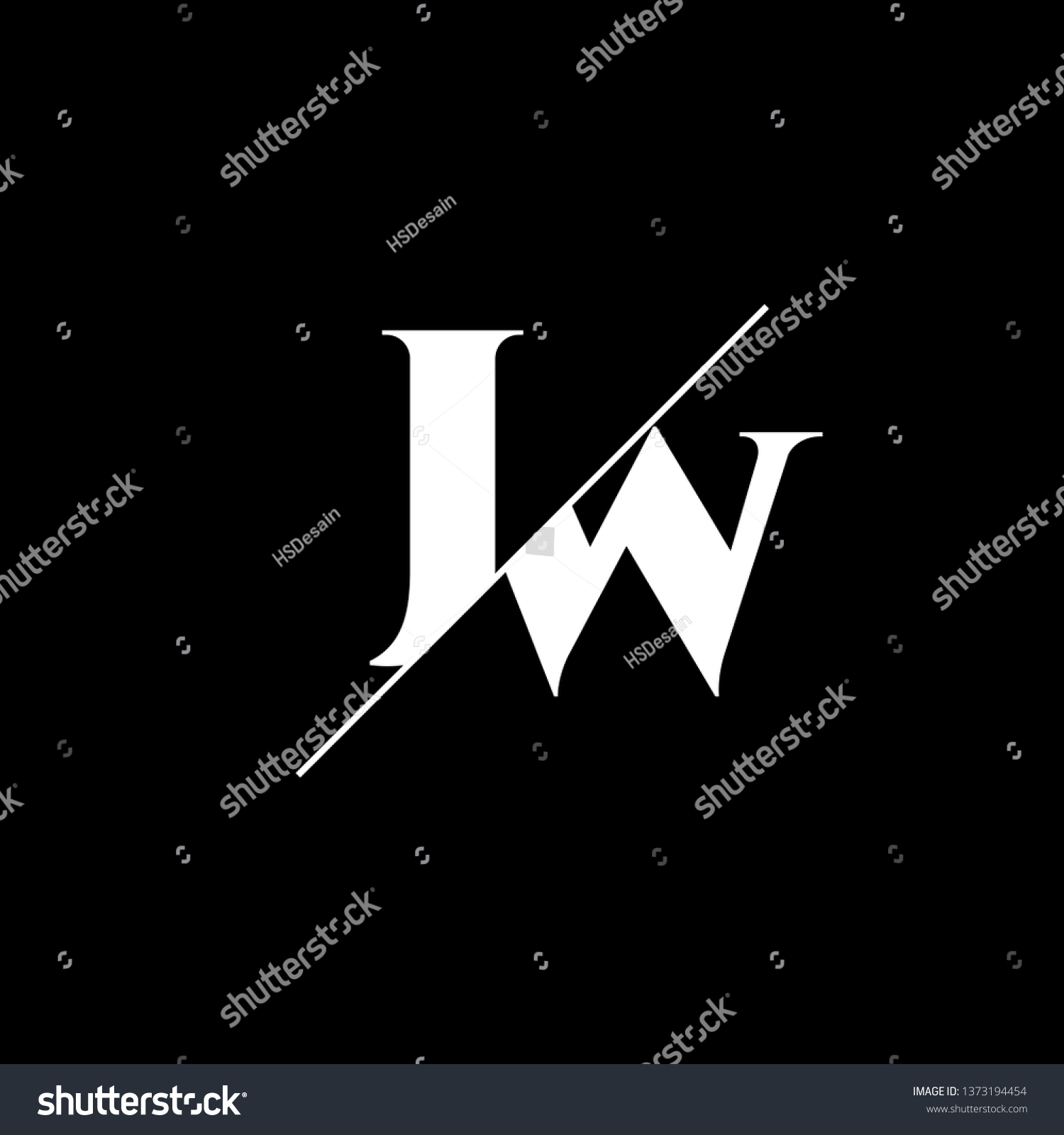 Initial Letter Jw Monogram Sliced Logo Stock Vector (Royalty Free ...