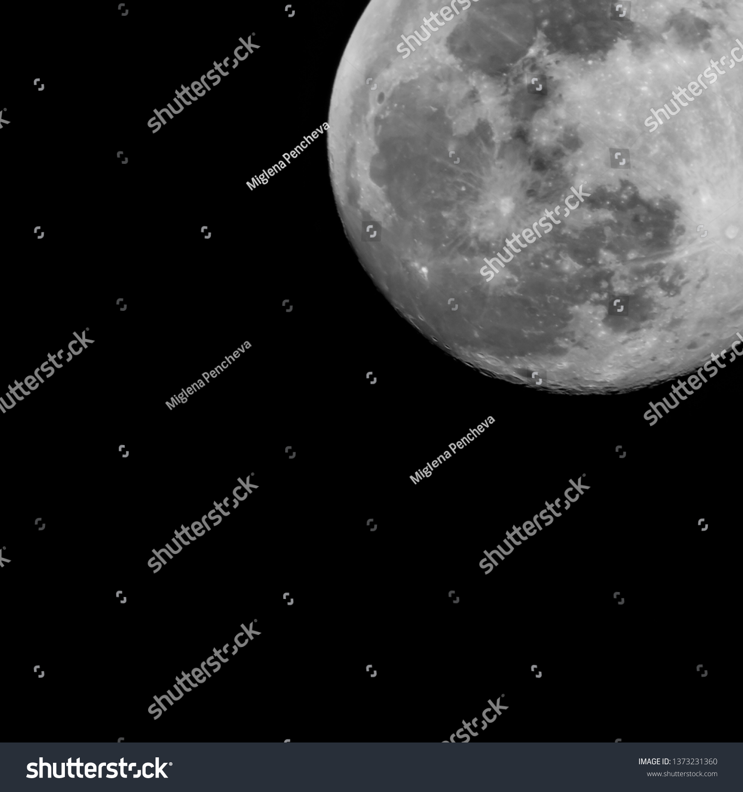 Large Full Moon 100 Illumination Lunar Stock Photo 1373231360 ...