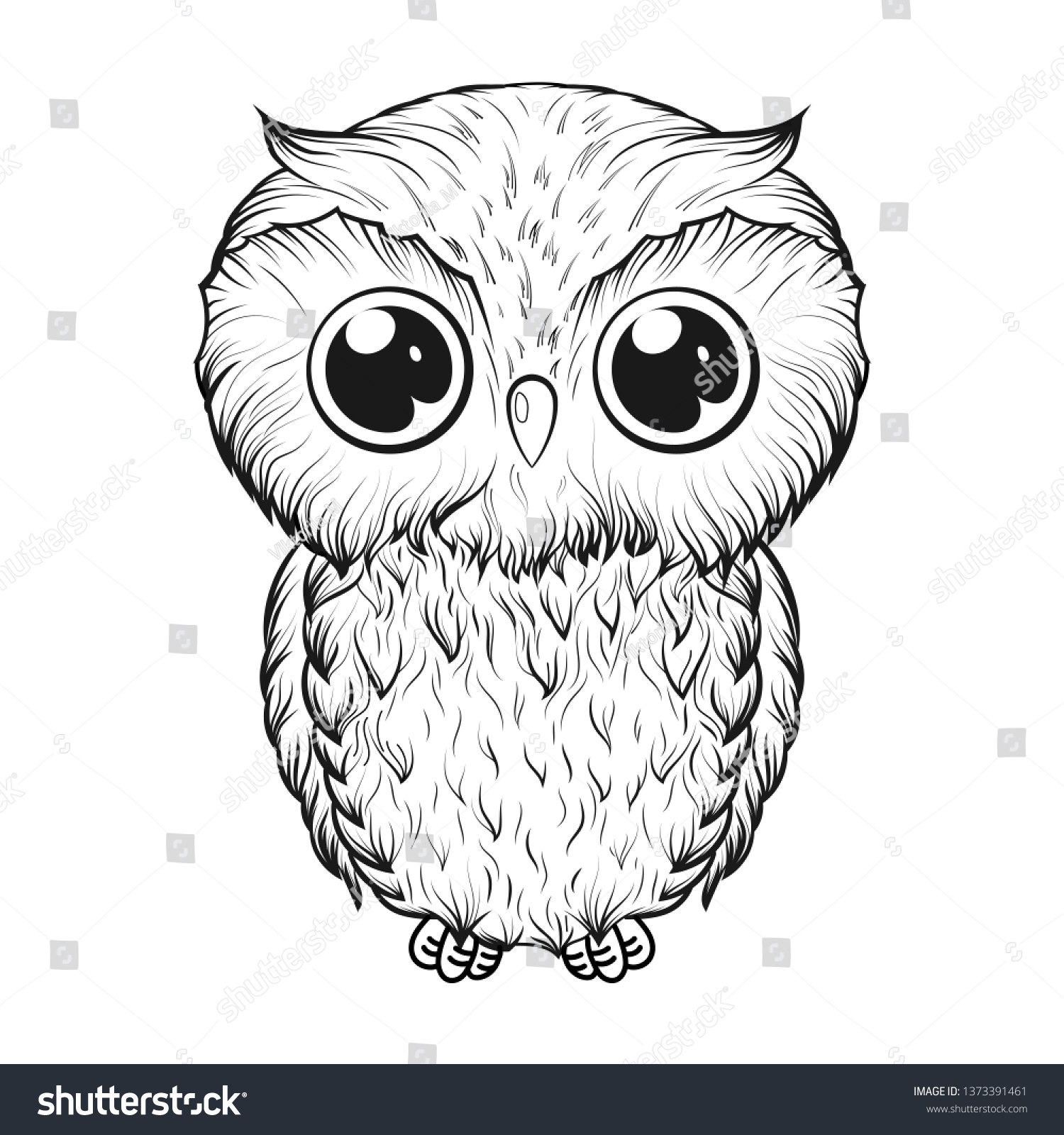 Cute Owl Cartoon Style Isolated On Stock Vector (Royalty Free ...