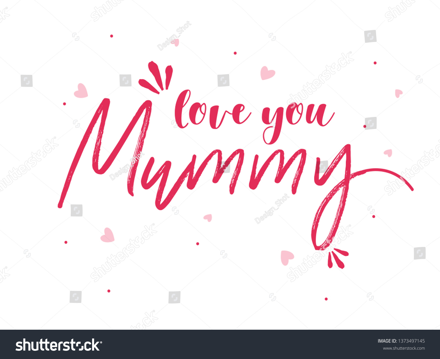 Love You Mummy Calligraphy Text Design Stock Vector (Royalty Free ...