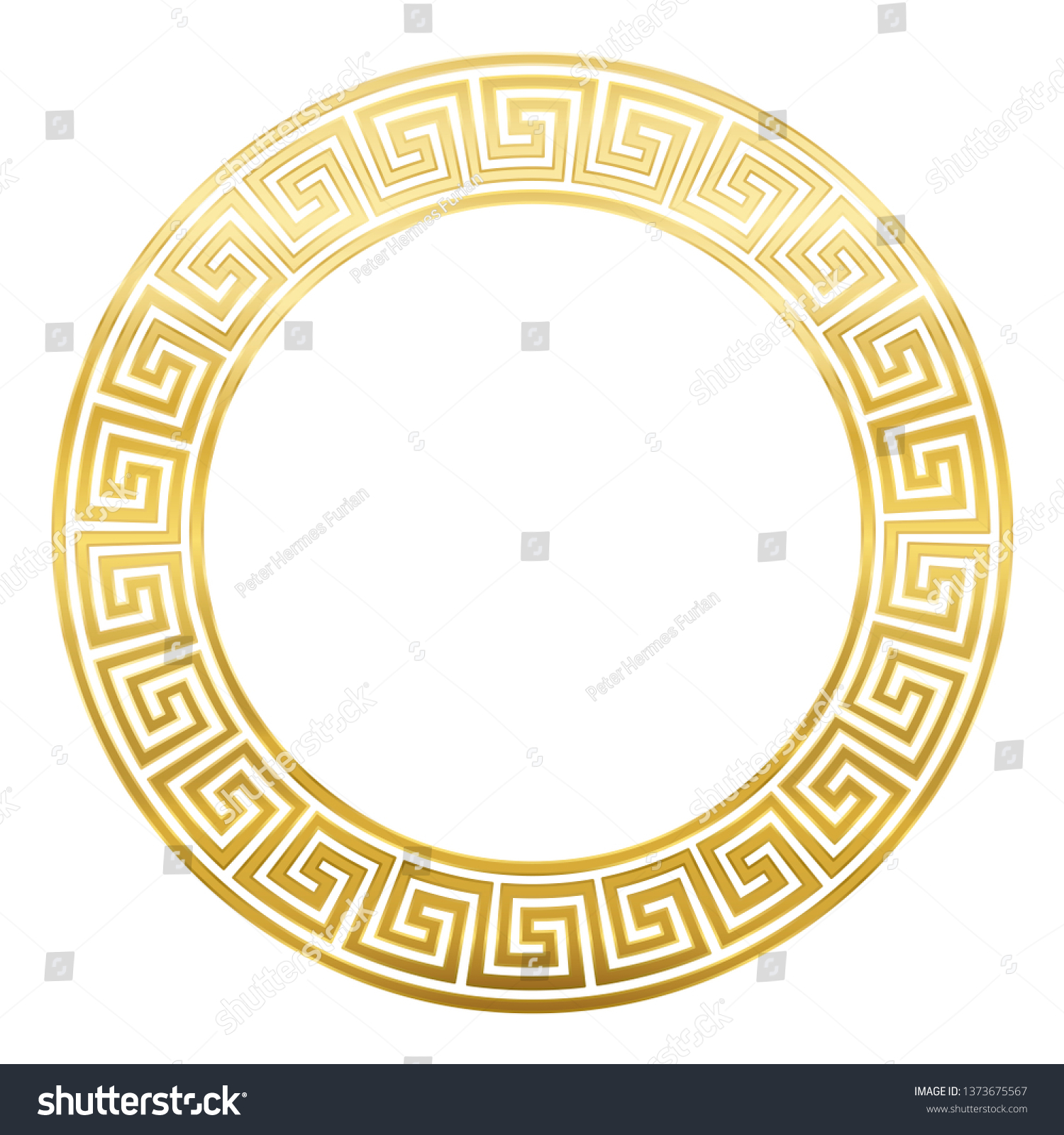 Meander Design Circle Frame Seamless Pattern Stock Vector (Royalty Free ...