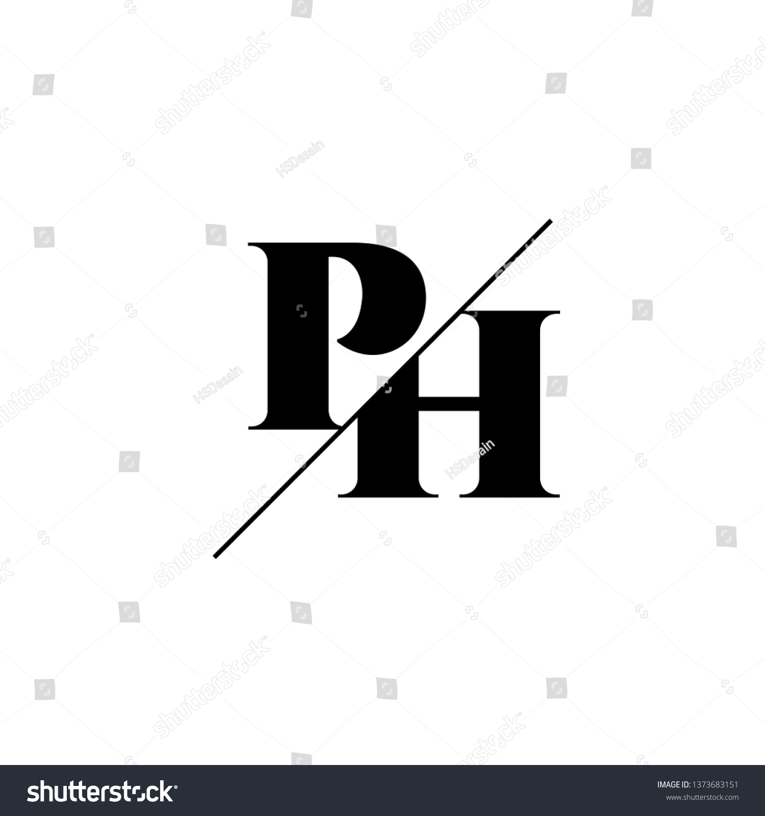 Initial Letter Ph Monogram Sliced Logo Stock Vector (Royalty Free ...