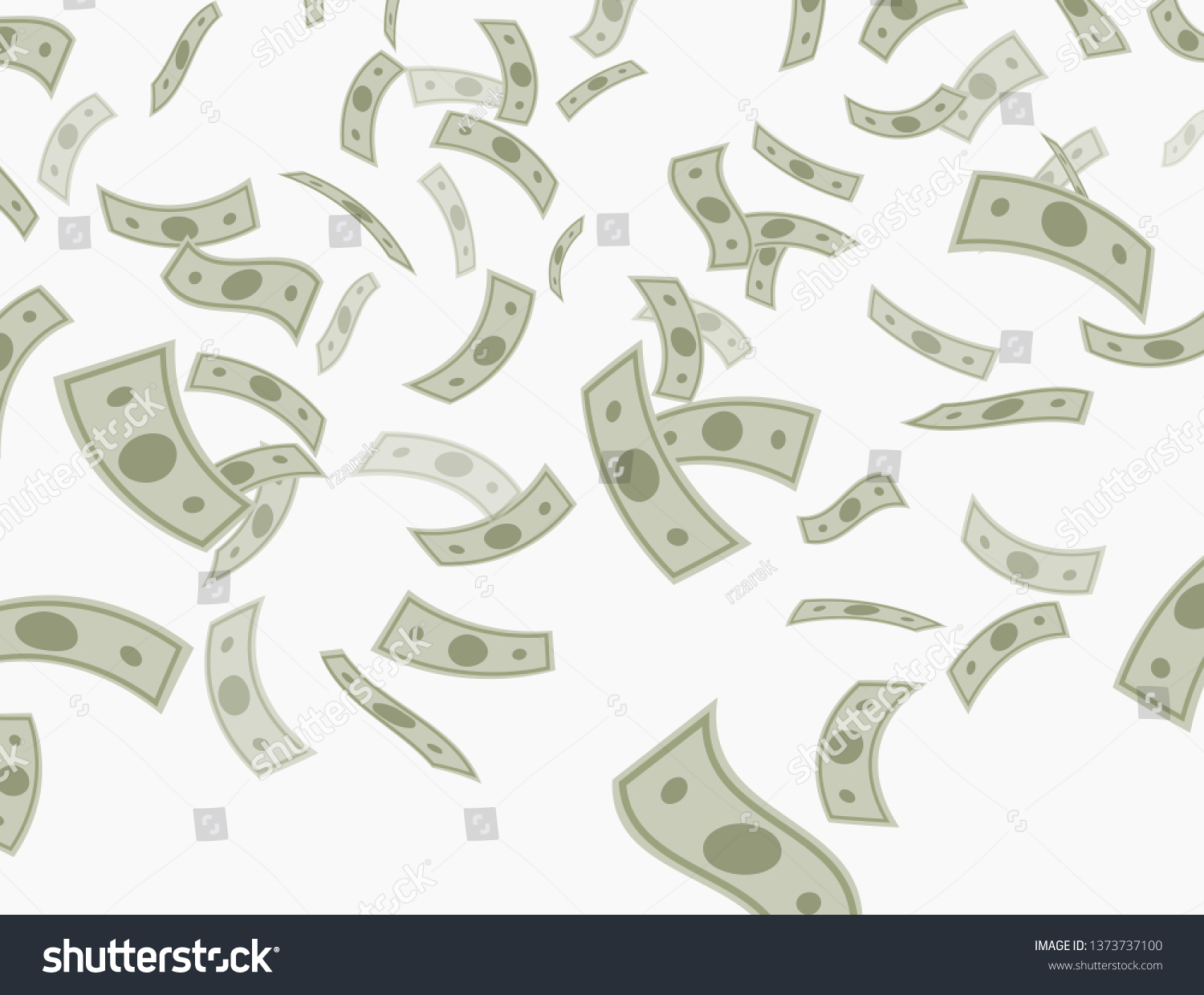 Money Dollar Falling Above Vector Background Stock Vector (Royalty Free ...