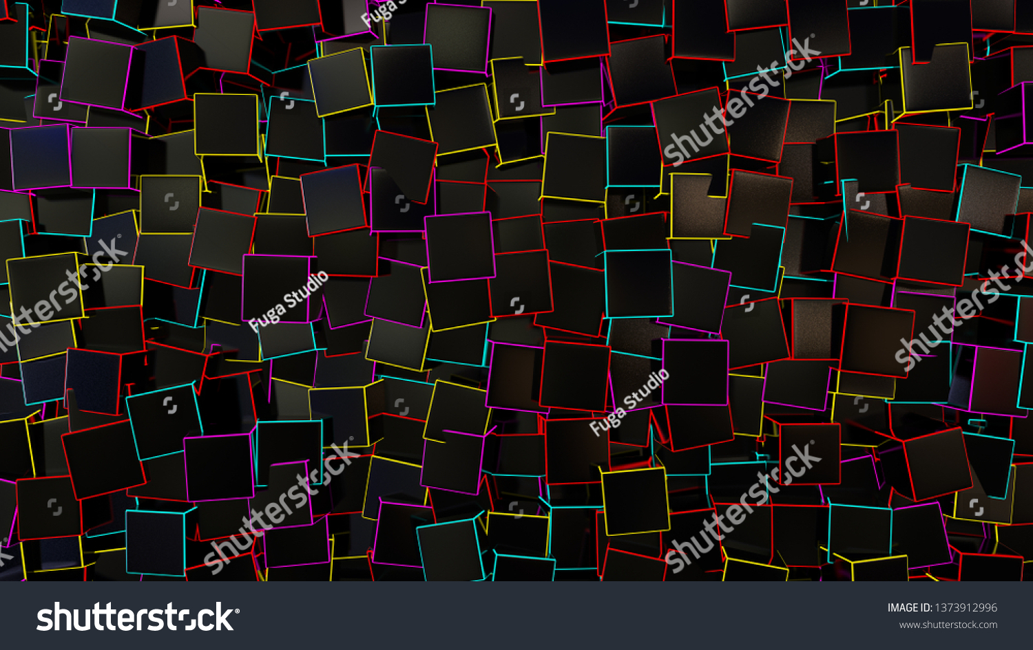 Black Square Box Abstract Background Glowing Stock Illustration