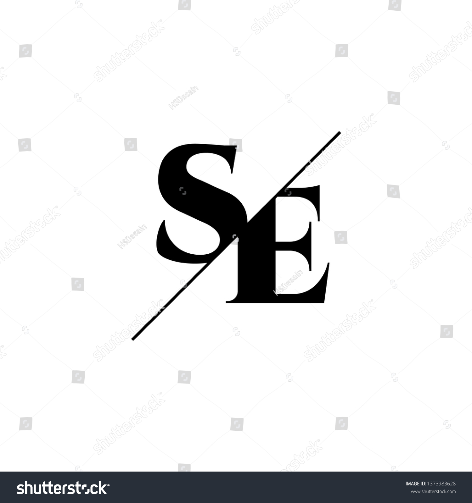 Initial Letter Se Monogram Sliced Logo Stock Vector (Royalty Free ...