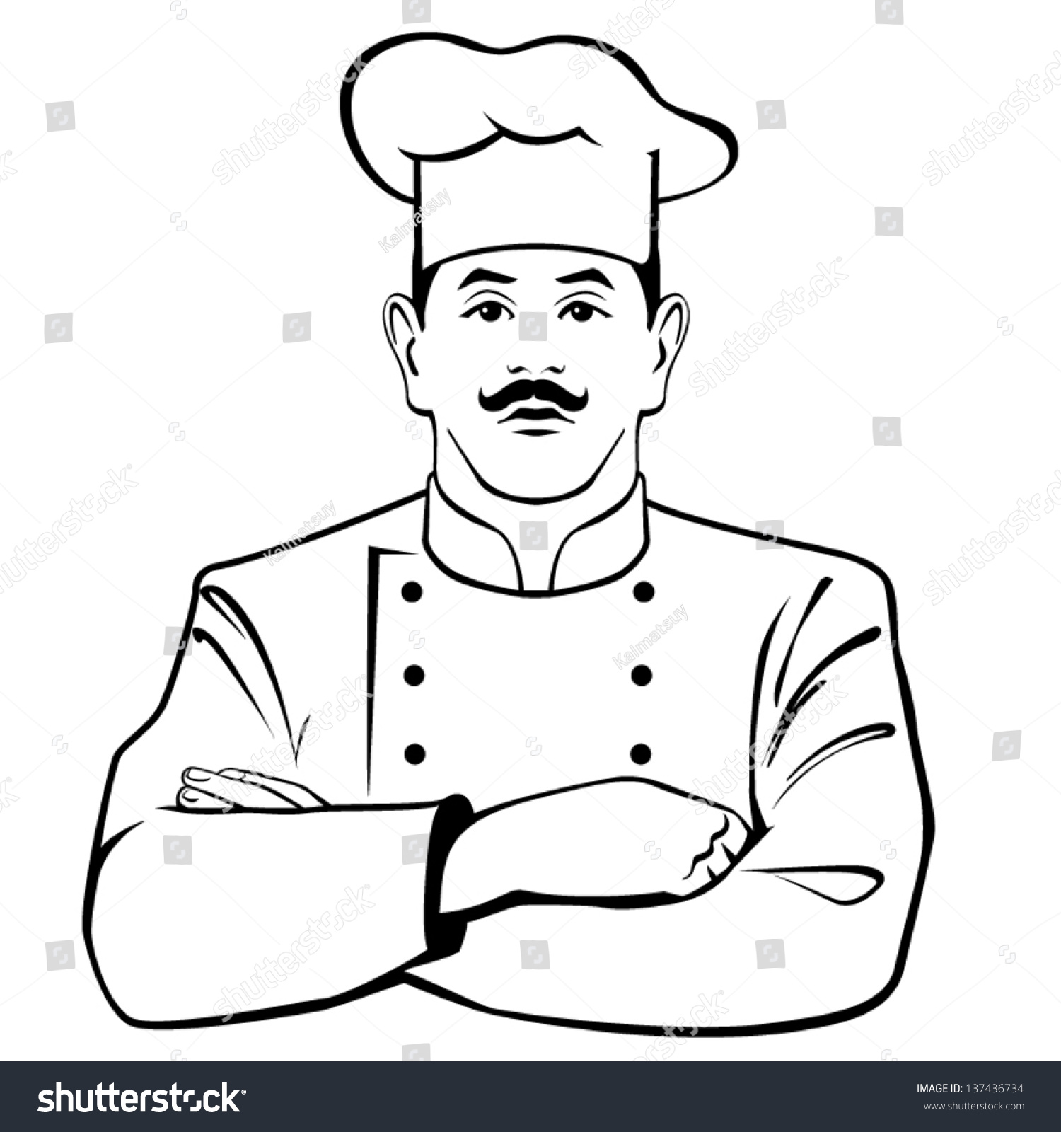 Шеф повар в черном рисунок
