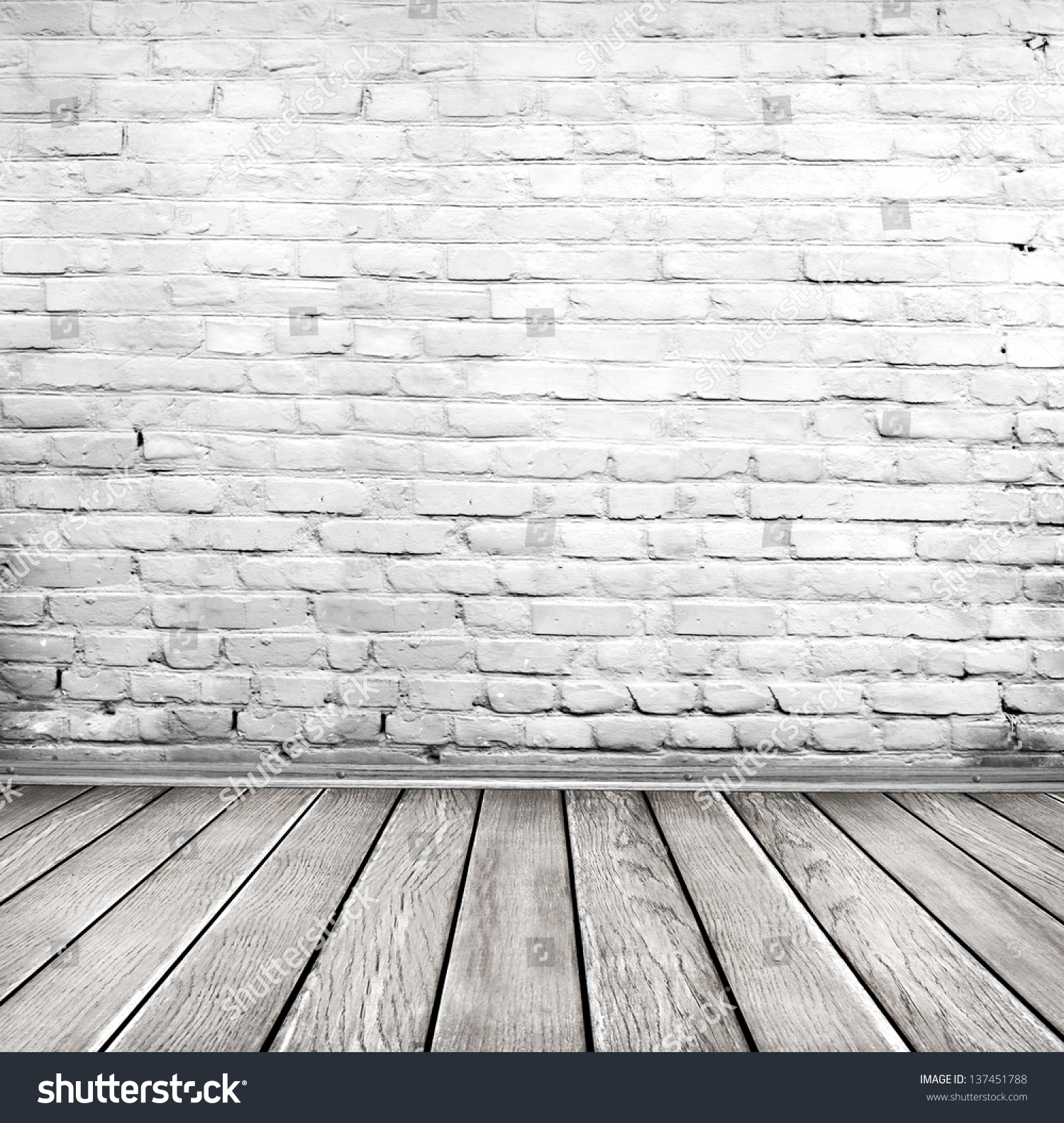 Vintage Room Brick Wall Wooden Floor Stock Photo 137451788 | Shutterstock