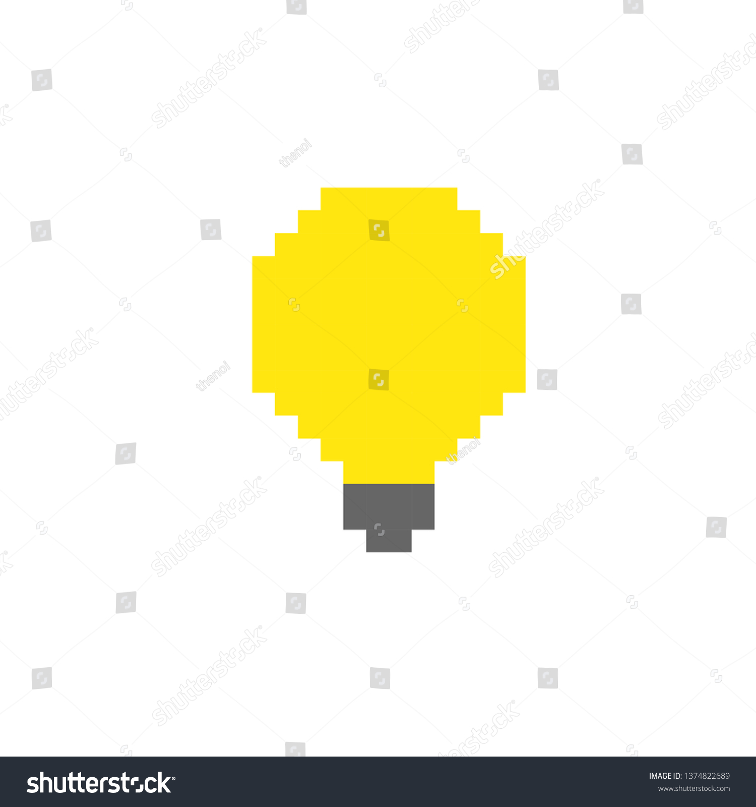 Vector Light Bulb Pixel Art Stock Vector (Royalty Free) 1374822689 ...