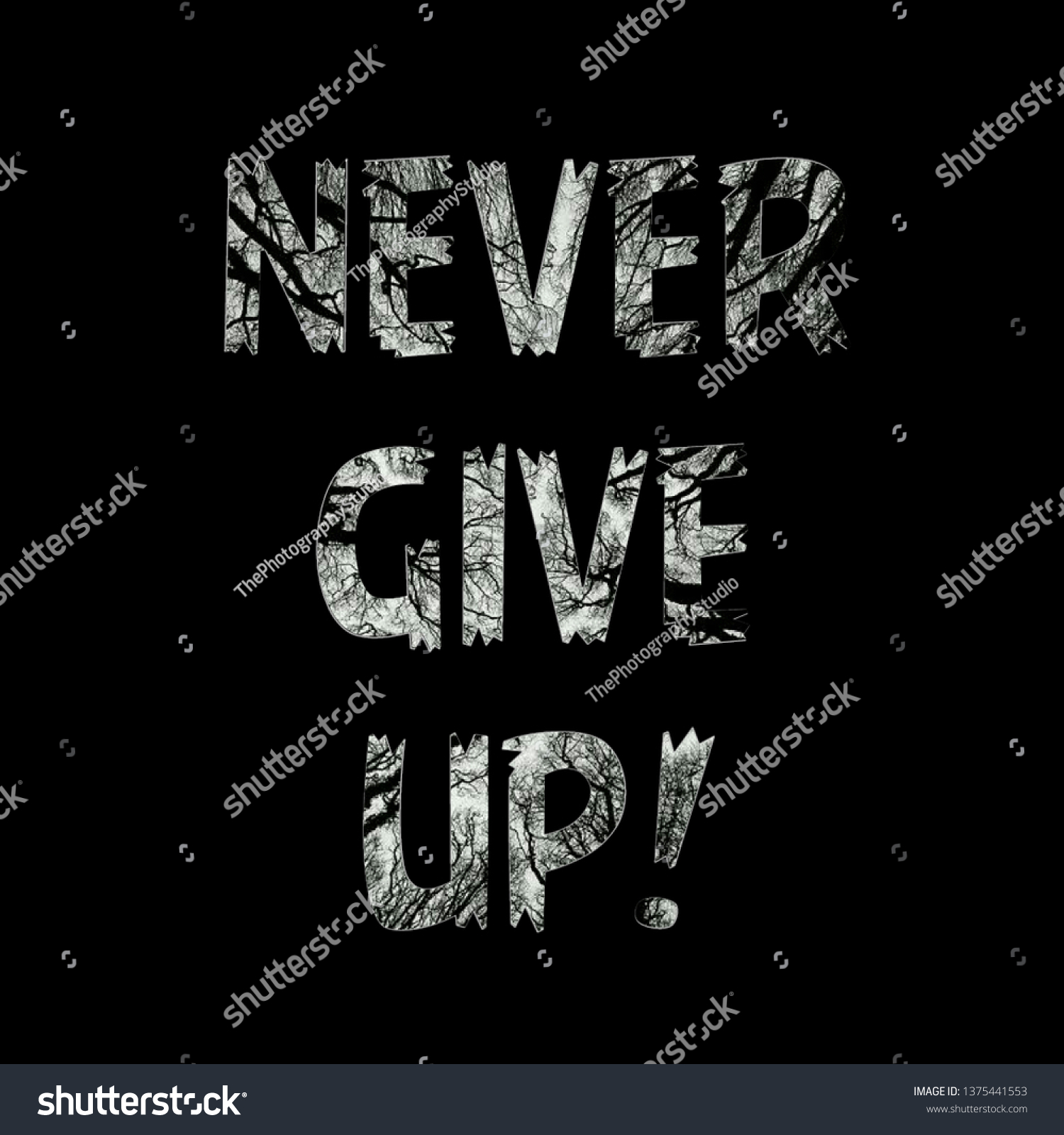 Never Give Motivational Quotes Stock Illustration 1375441553 | Shutterstock