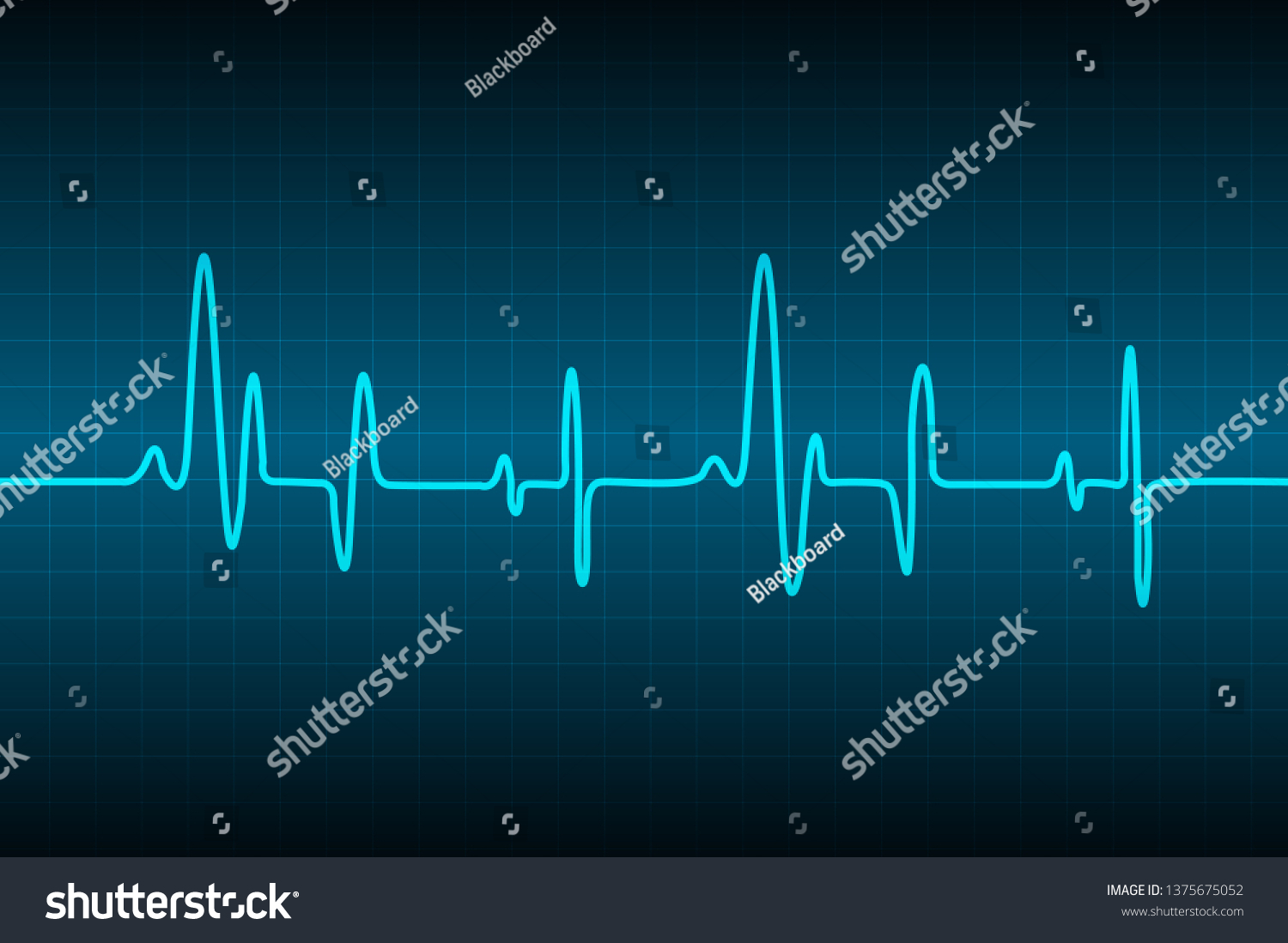 Blue Heart Pulse Monitor Signal Heart Stock Vector Royalty Free 1375675052 Shutterstock 7199